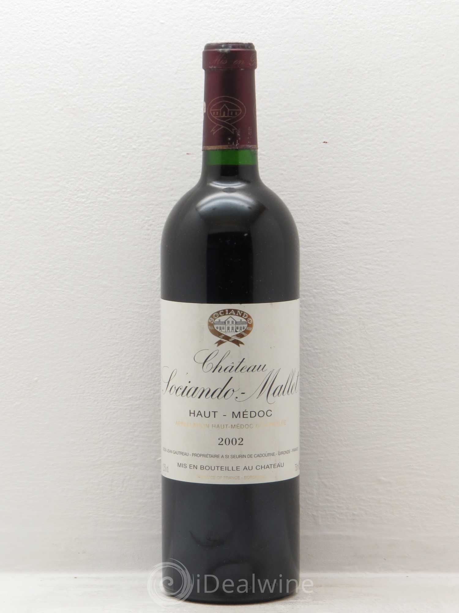 Château Sociando Mallet 2002 - Lot de 1 bouteille - 0