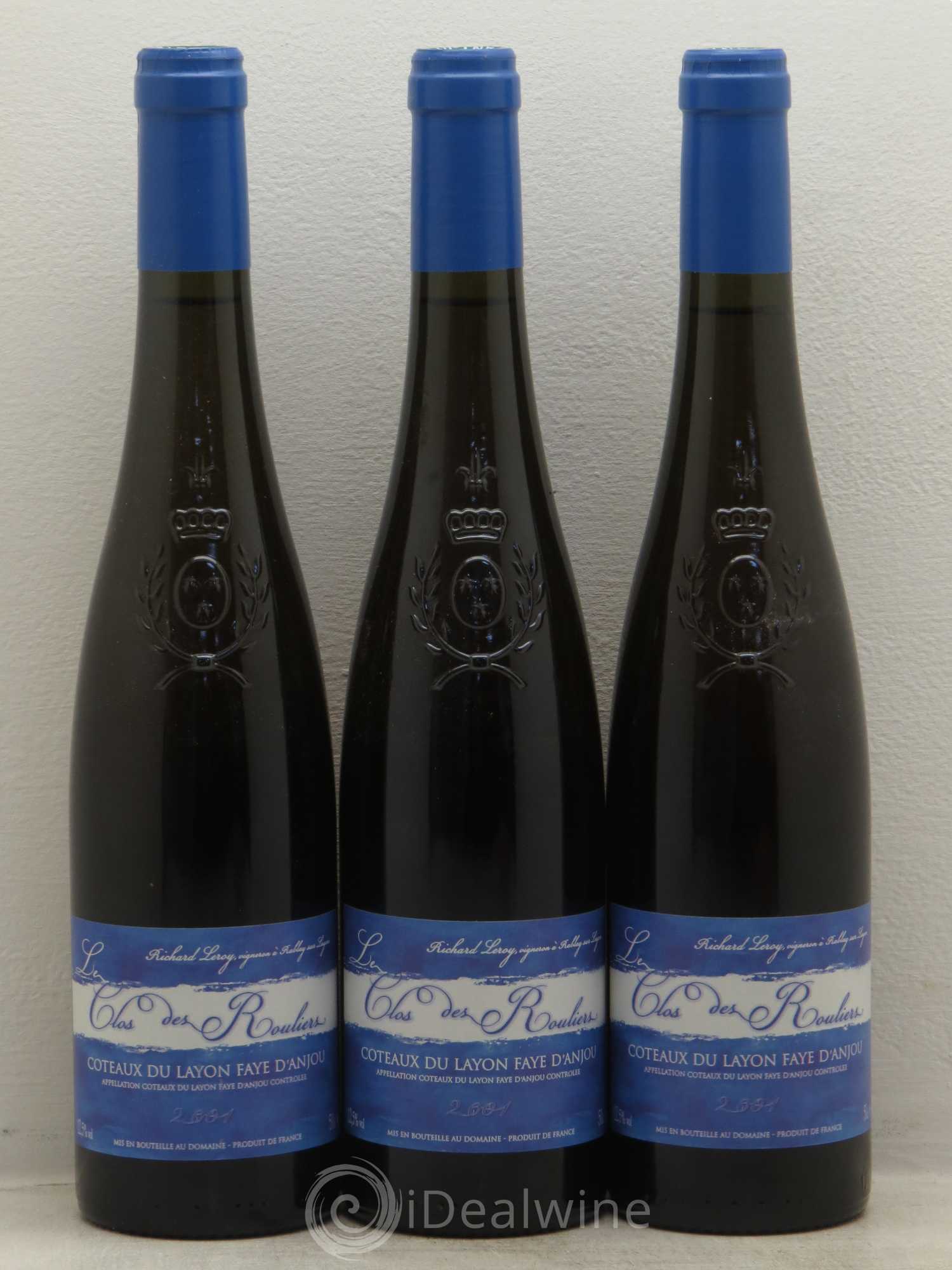 Anjou Le Clos des Rouliers Richard Leroy 2001 - Lot de 3 bouteilles - 0
