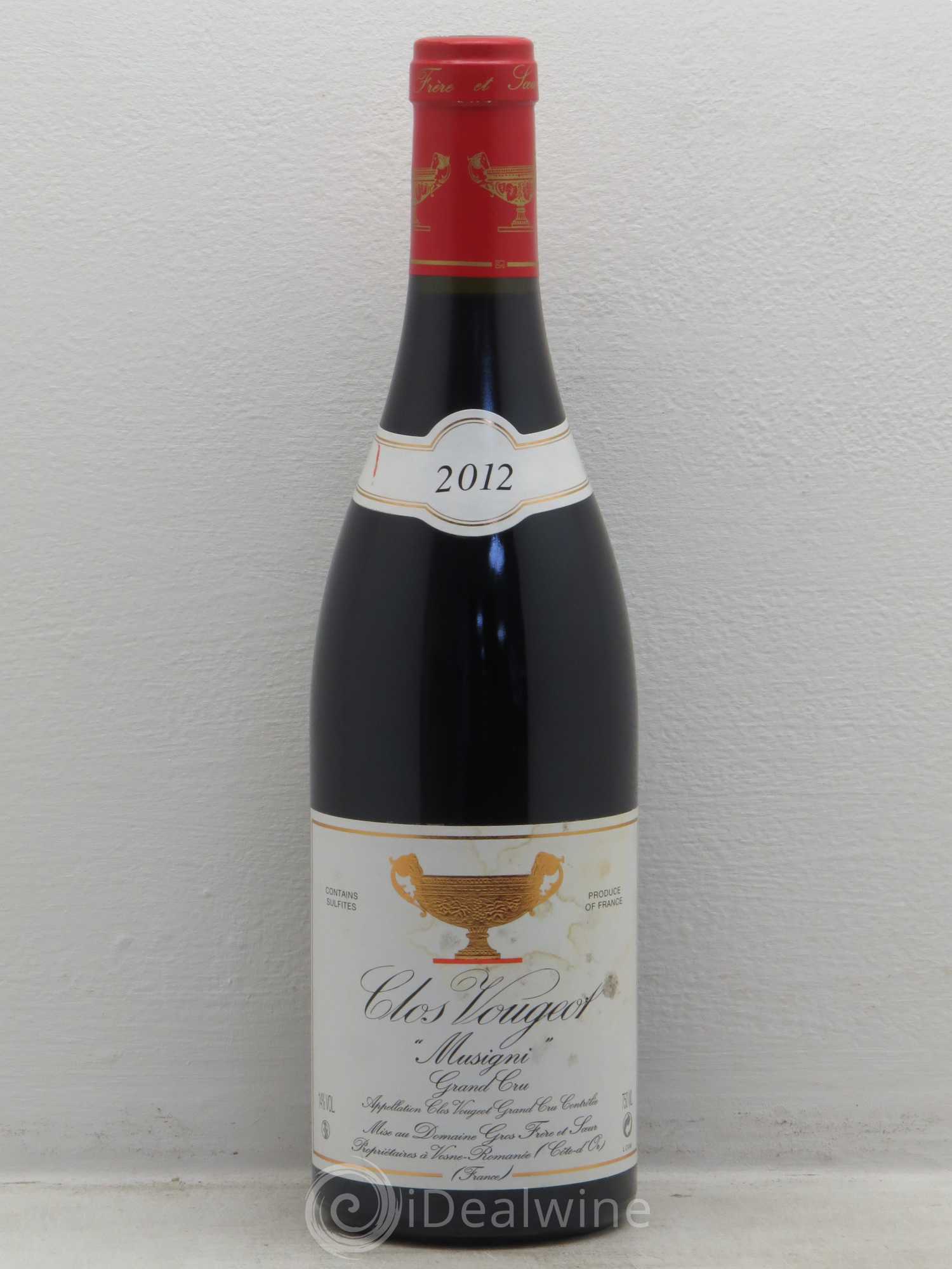 Clos de Vougeot Grand Cru Musigni Gros Frère & Soeur 2012 - Lot de 1 bouteille - 0