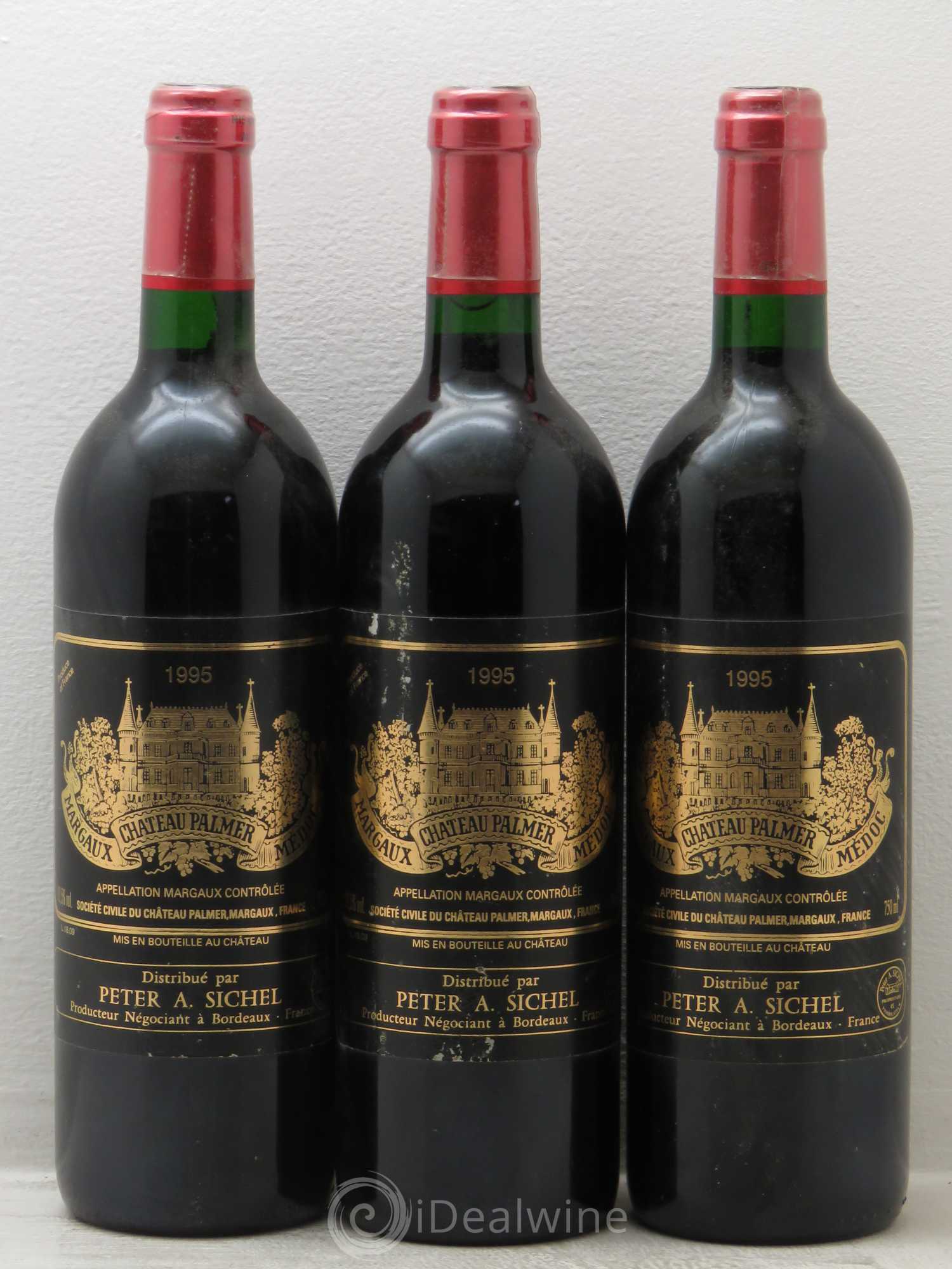 Château Palmer 3ème Grand Cru Classé 1995 - Lot de 3 bouteilles - 0