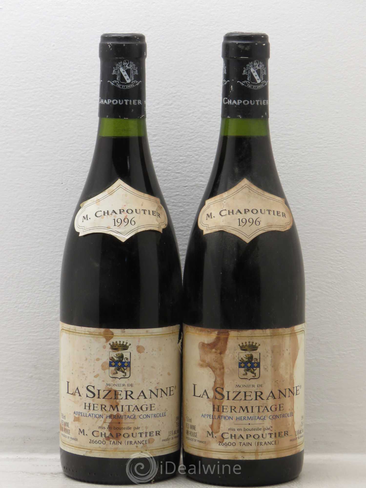 Hermitage Monier de La Sizeranne Chapoutier 1996 - Lot de 2 bouteilles - 0