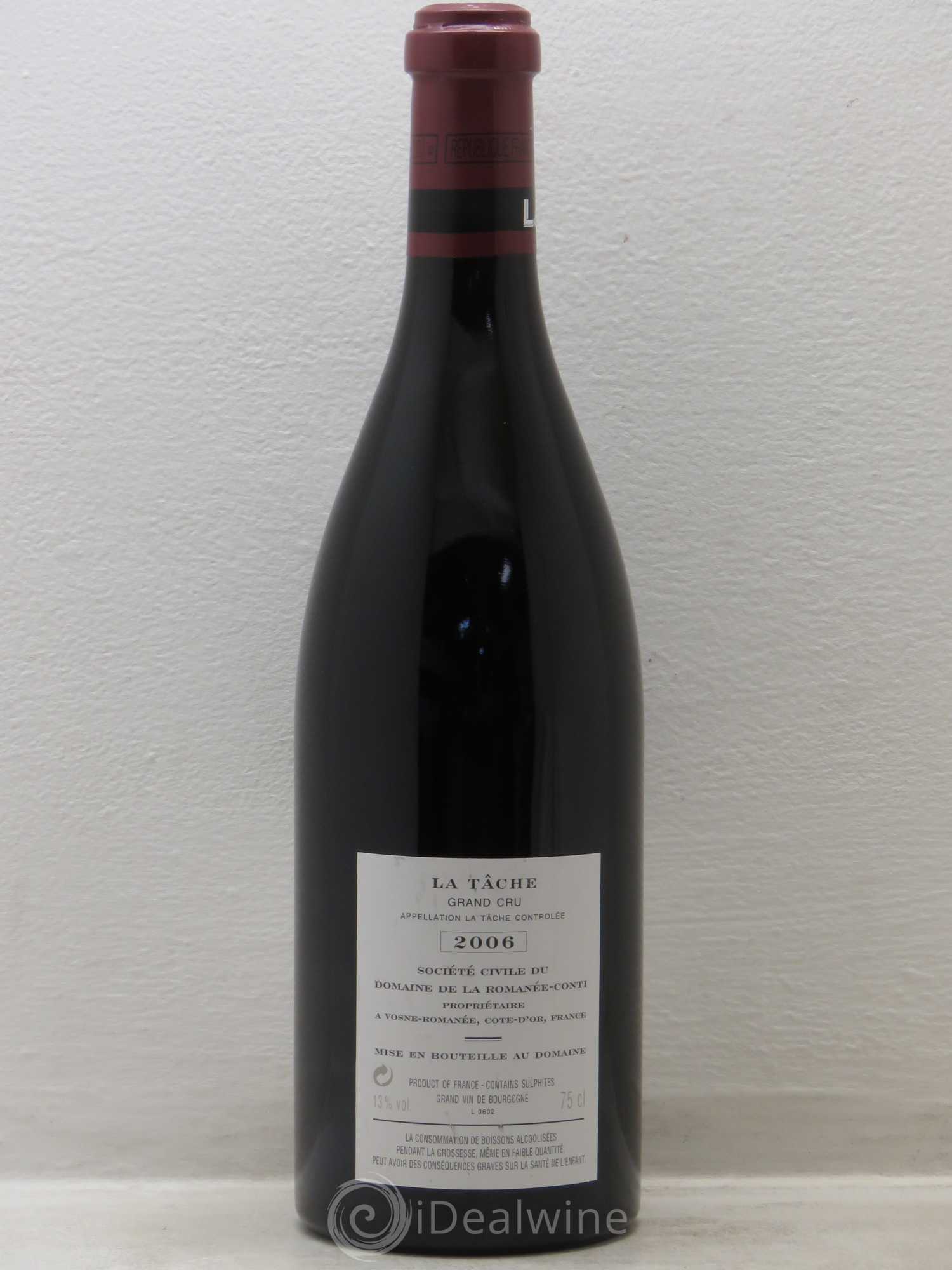 La Tâche Grand Cru Domaine de la Romanée-Conti 2006 - Lot de 1 bouteille - 1