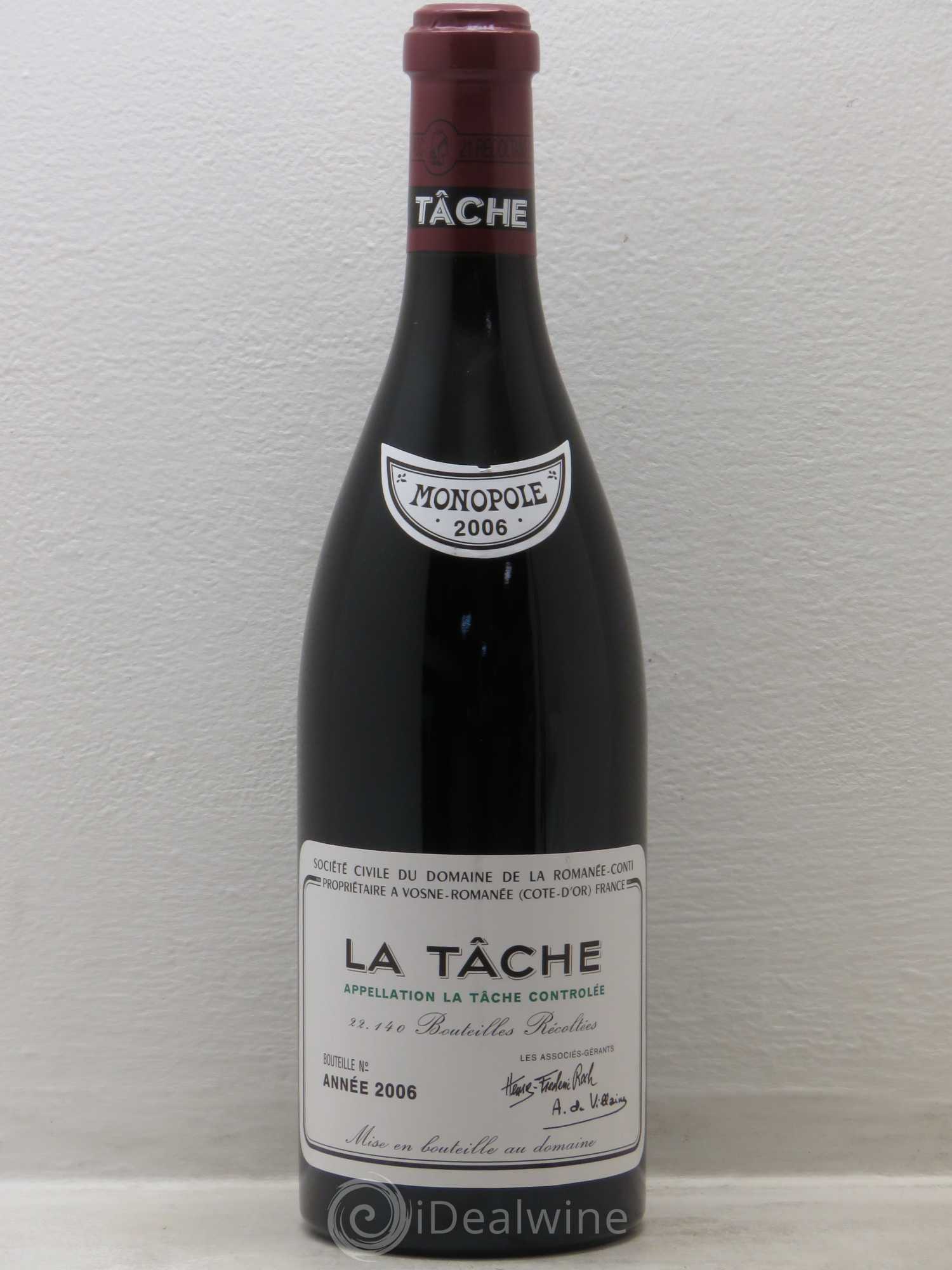 La Tâche Grand Cru Domaine de la Romanée-Conti 2006 - Lot de 1 bouteille - 0
