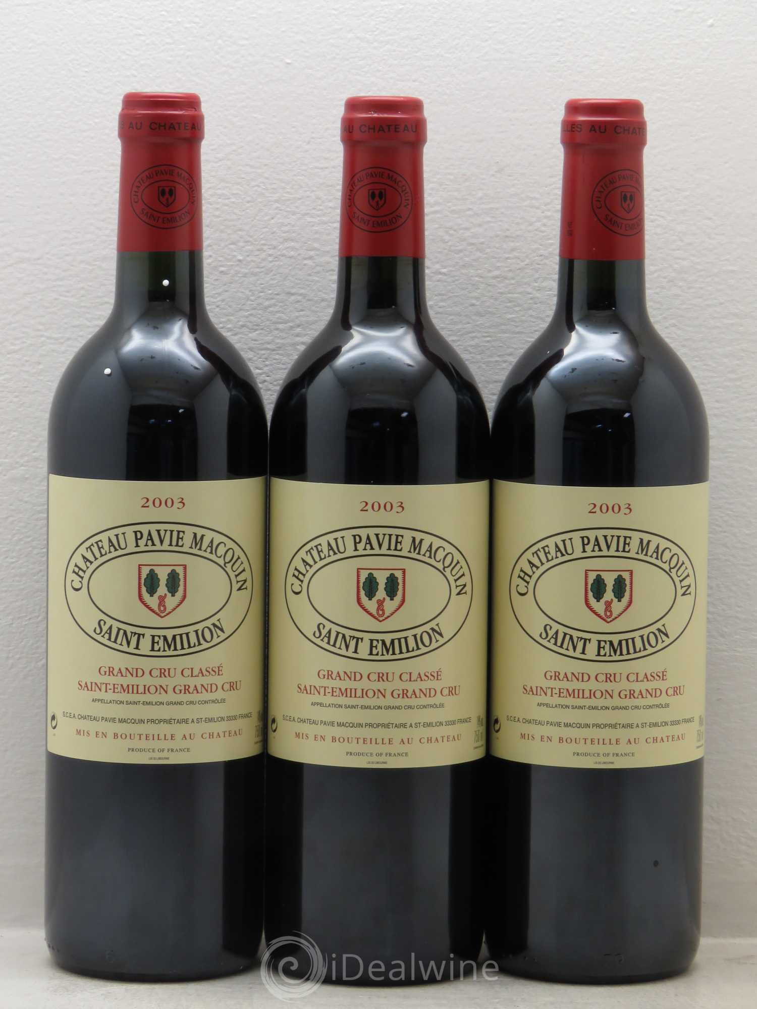 Château Pavie Macquin 1er Grand Cru Classé B 2003 - Lot de 12 bouteilles - 1