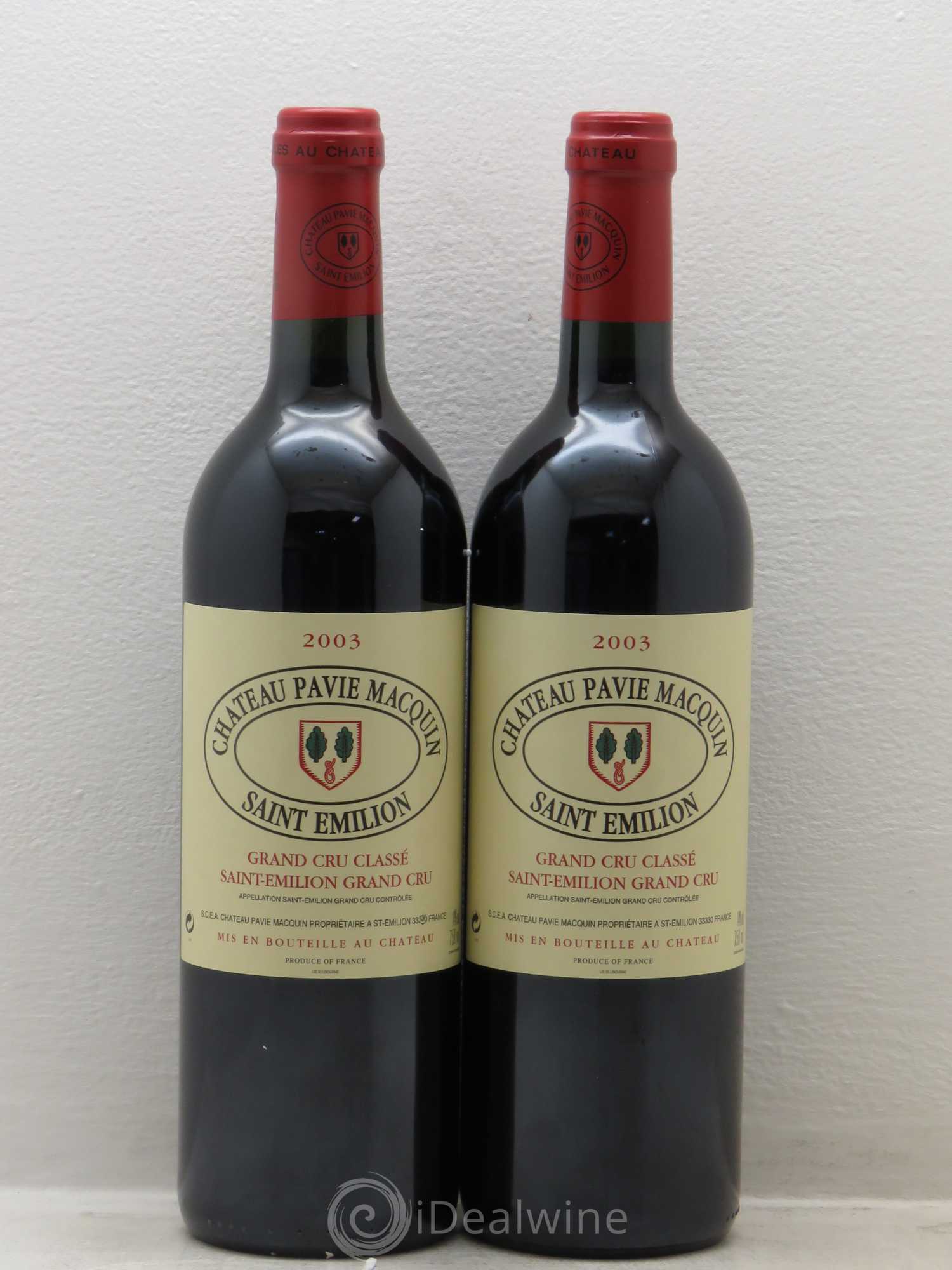 Château Pavie Macquin 1er Grand Cru Classé B 2003 - Lot de 2 bouteilles - 0