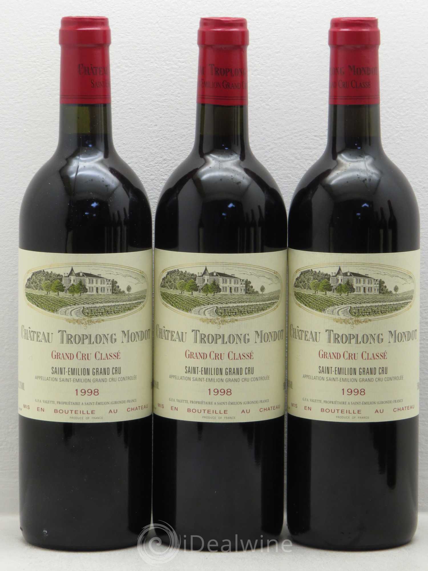 Château Troplong Mondot 1er Grand Cru Classé B 1998 - Lot de 12 bouteilles - 2