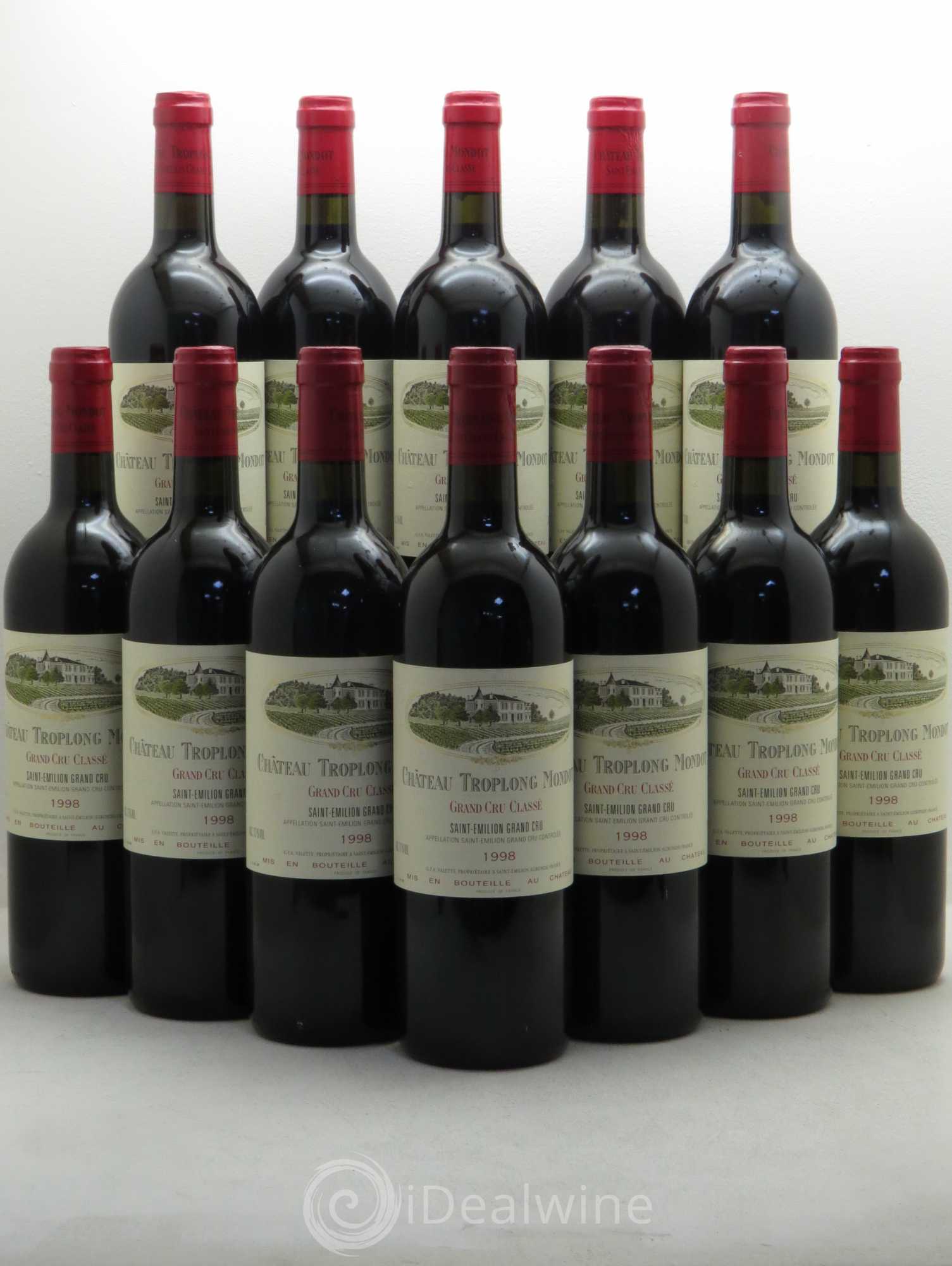Château Troplong Mondot 1er Grand Cru Classé B 1998 - Lot de 12 bouteilles - 0