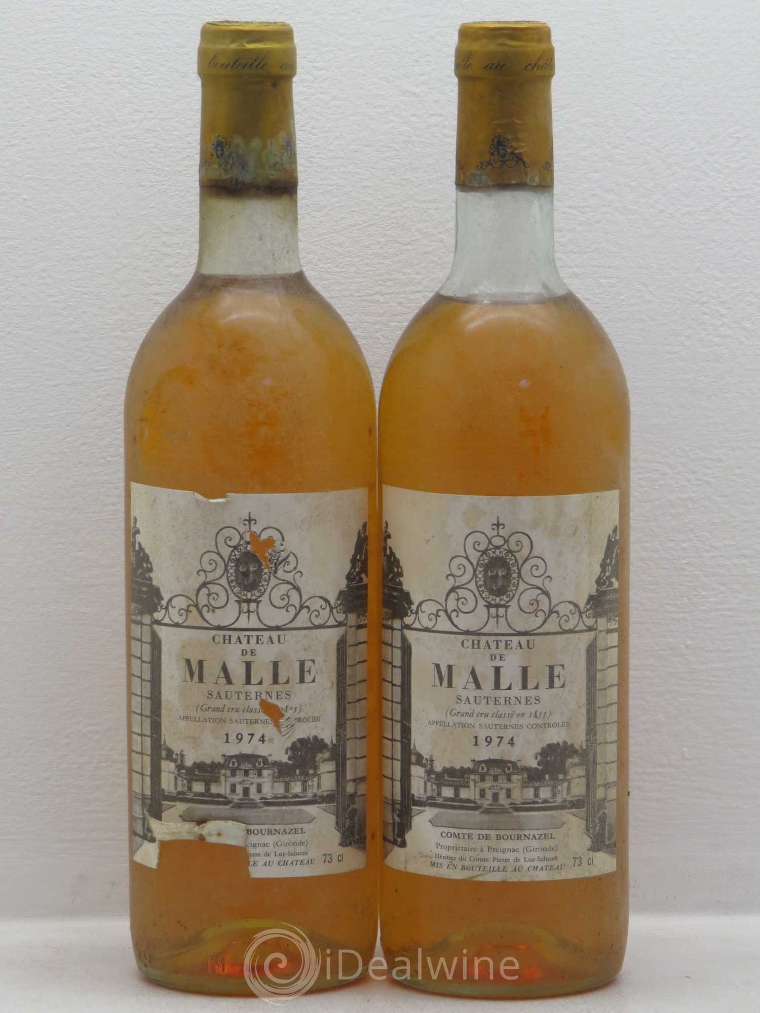 Château de Malle 2ème Grand Cru Classé 1974 - Lotto di 2 bottiglie - 0