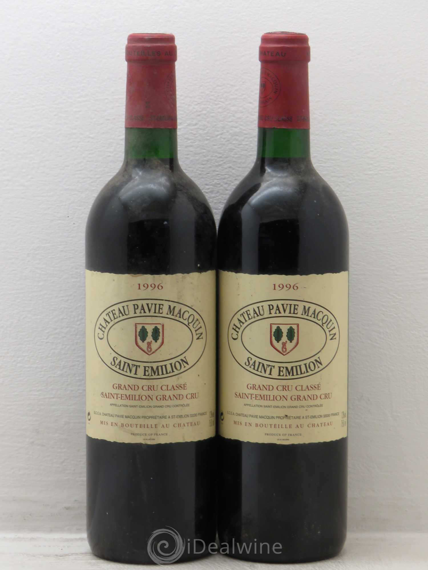 Château Pavie Macquin 1er Grand Cru Classé B 1996 - Lot de 2 bouteilles - 0