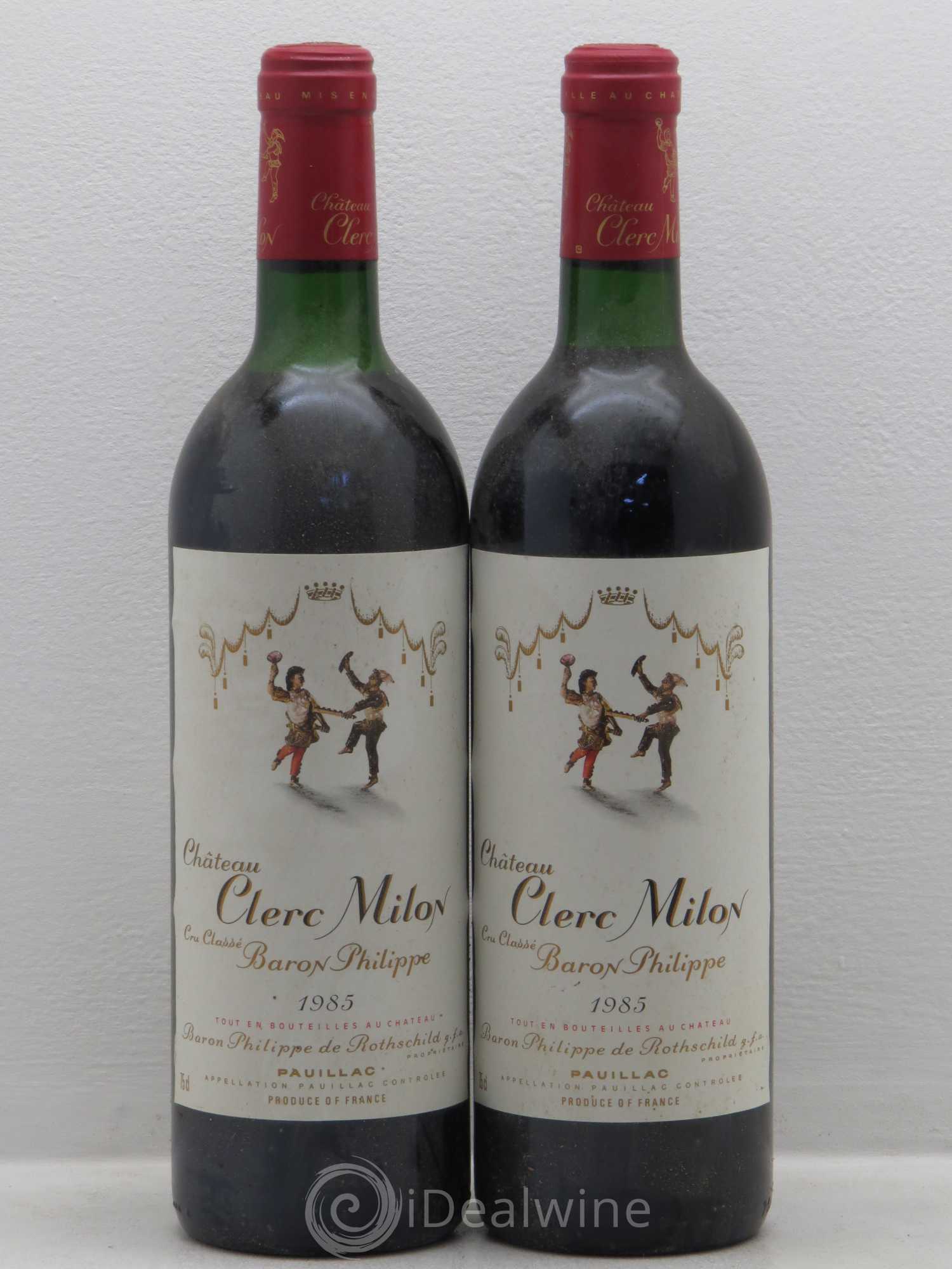Château Clerc Milon 5ème Grand Cru Classé 1985 - Lot de 2 bouteilles - 0