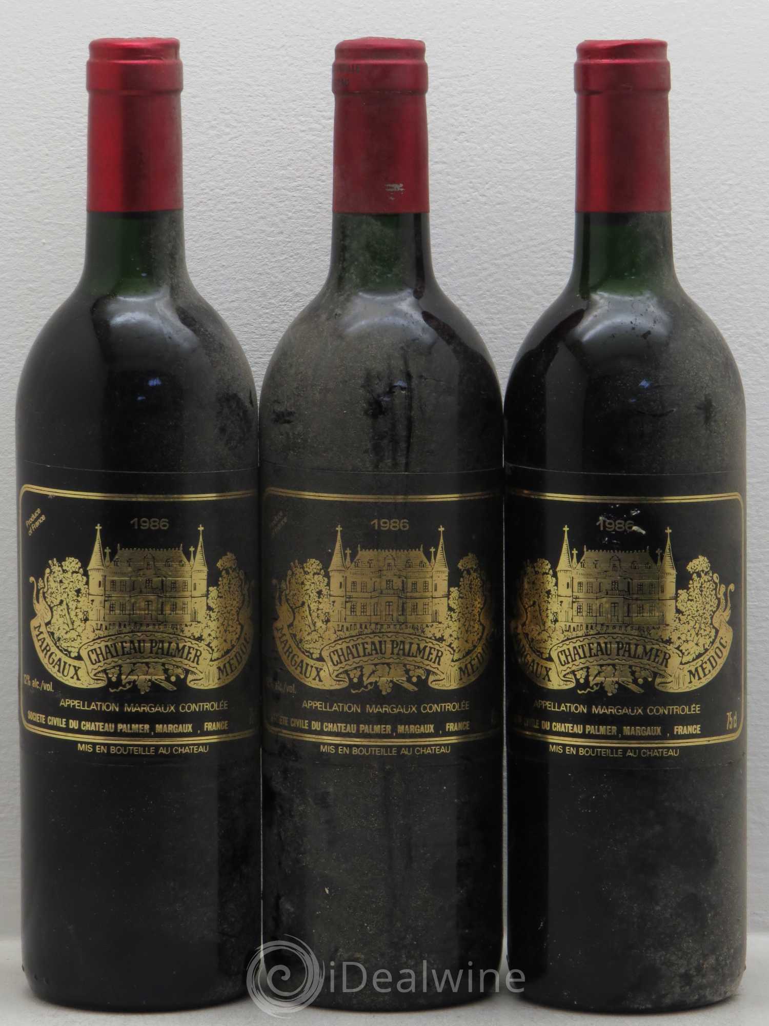 Château Palmer 3ème Grand Cru Classé 1986 - Lot de 3 bouteilles - 0