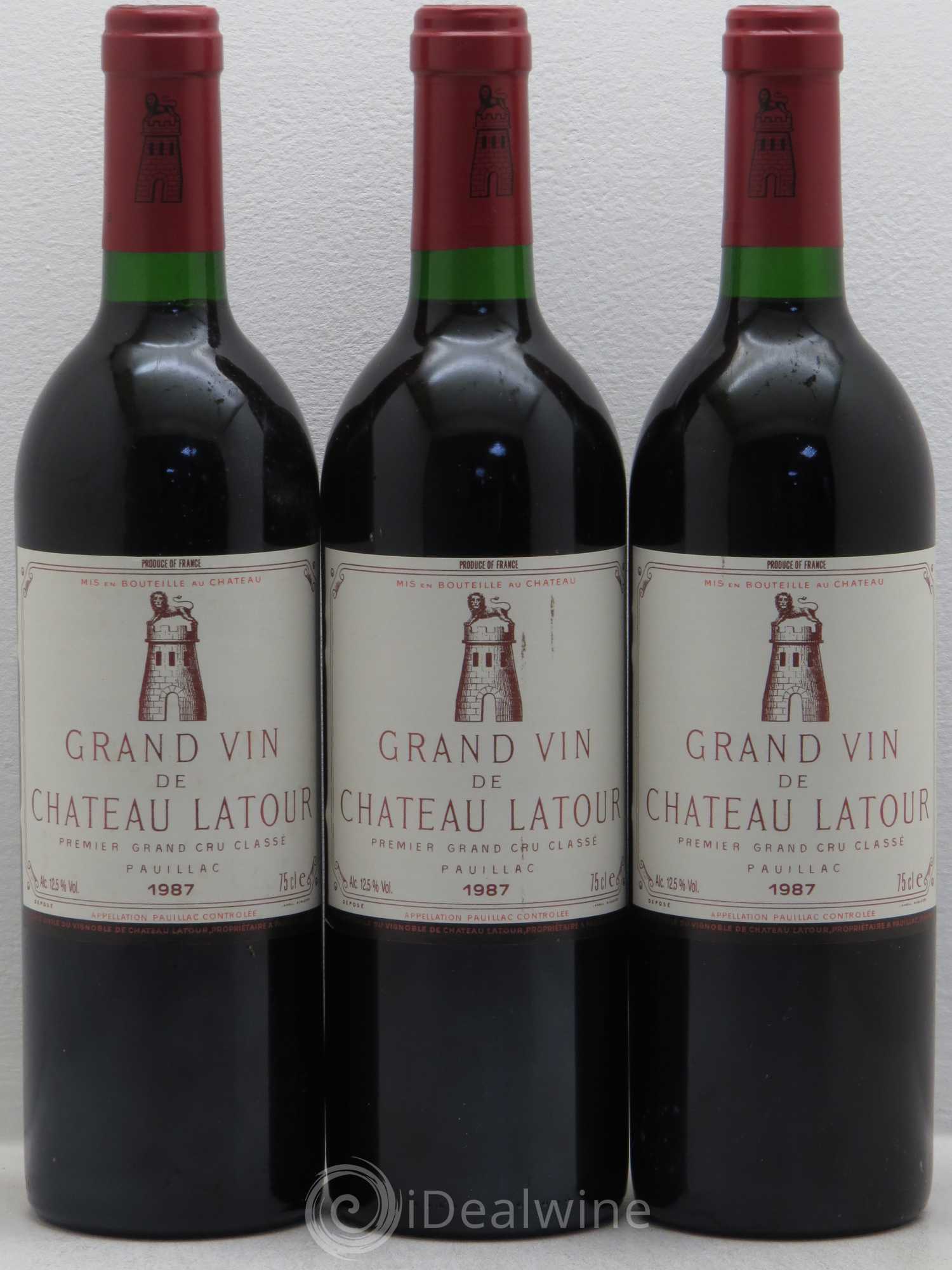 Château Latour 1er Grand Cru Classé 1987 - Lot de 3 bouteilles - 0
