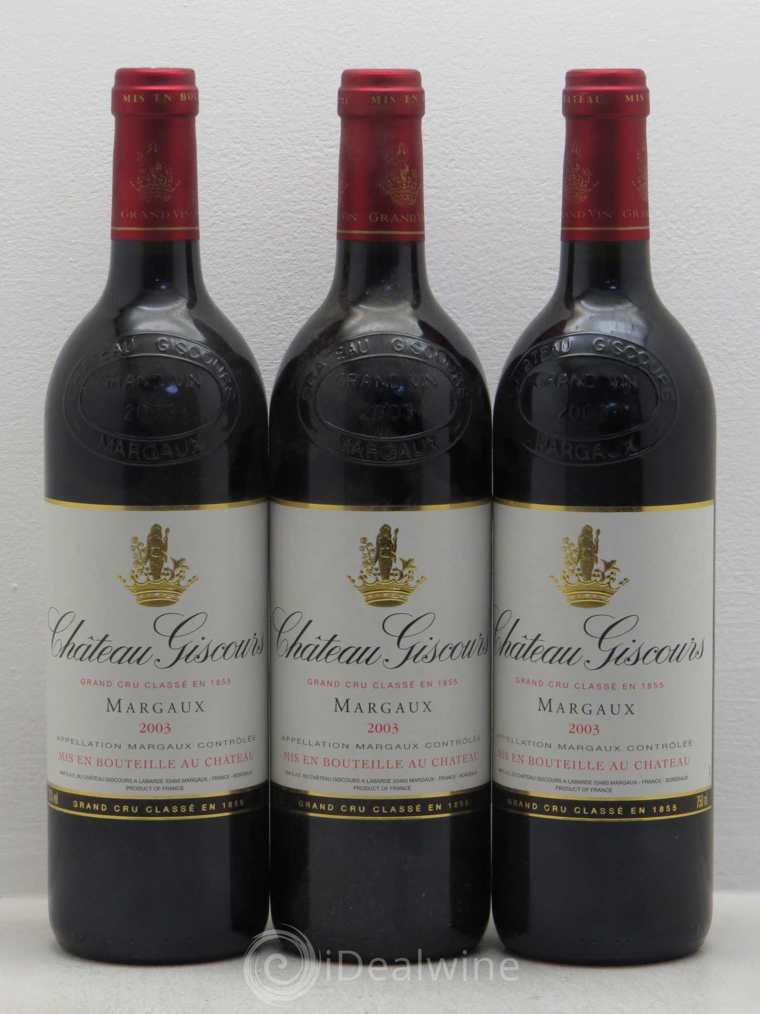 Château Giscours 3ème Grand Cru Classé 2003 - Lot de 3 bouteilles - 0