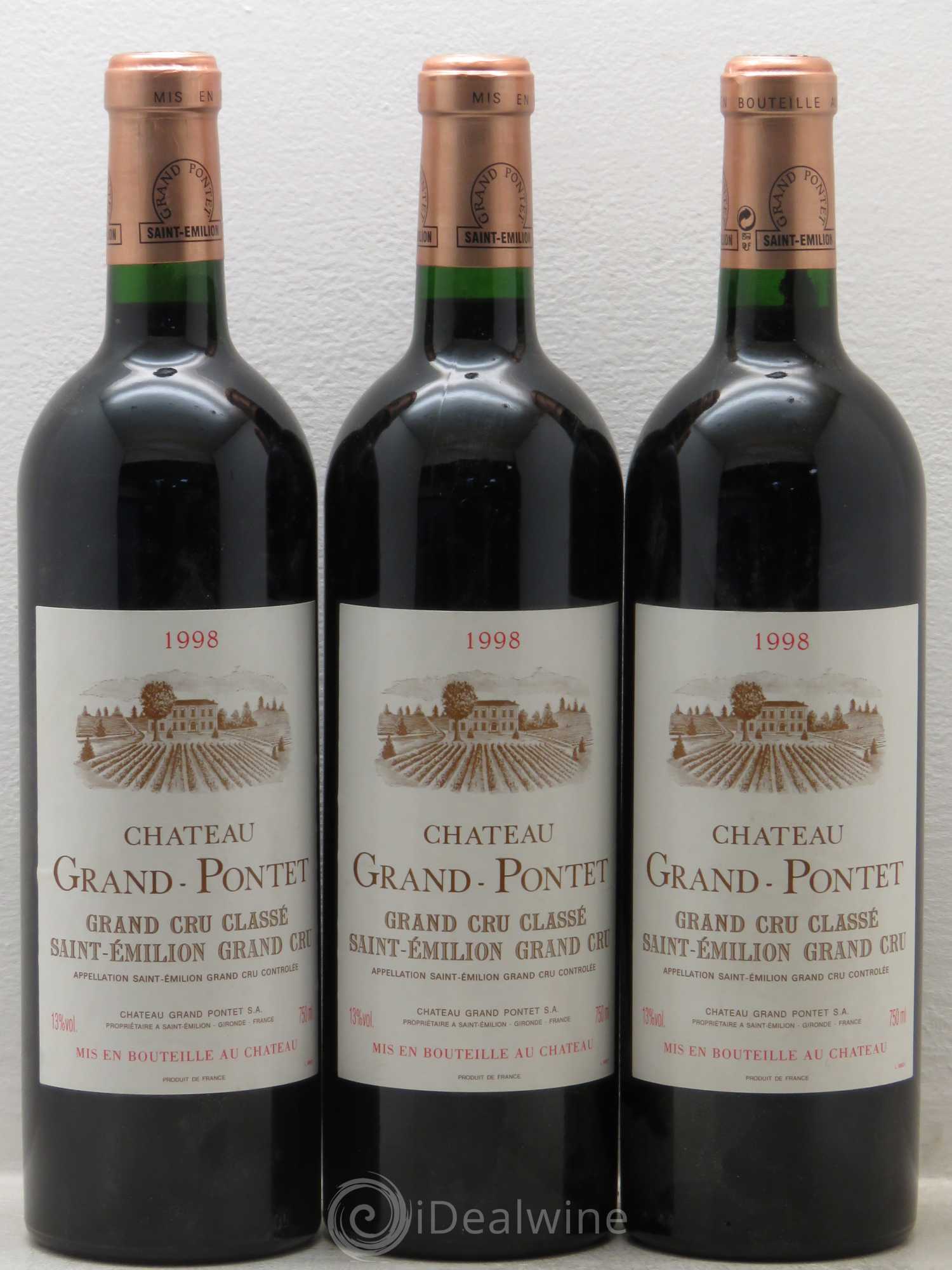 Château Grand Pontet Grand Cru Classé 1998 - Lot de 3 bouteilles - 0