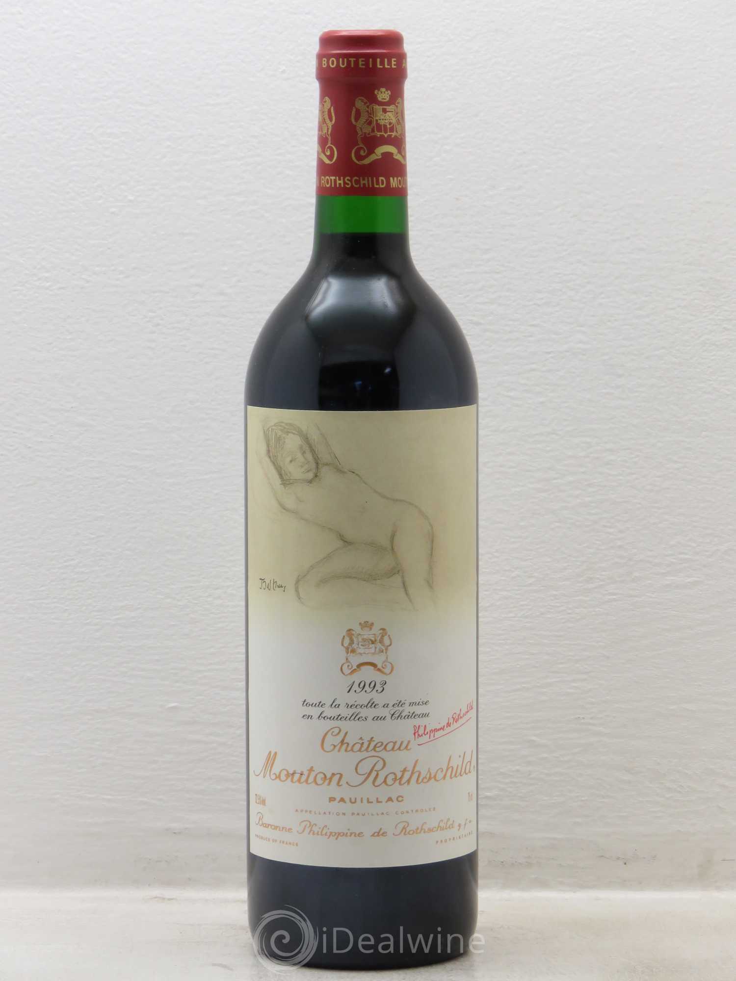 Château Mouton Rothschild 1er Grand Cru Classé 1993 - Lot de 1 bouteille - 0
