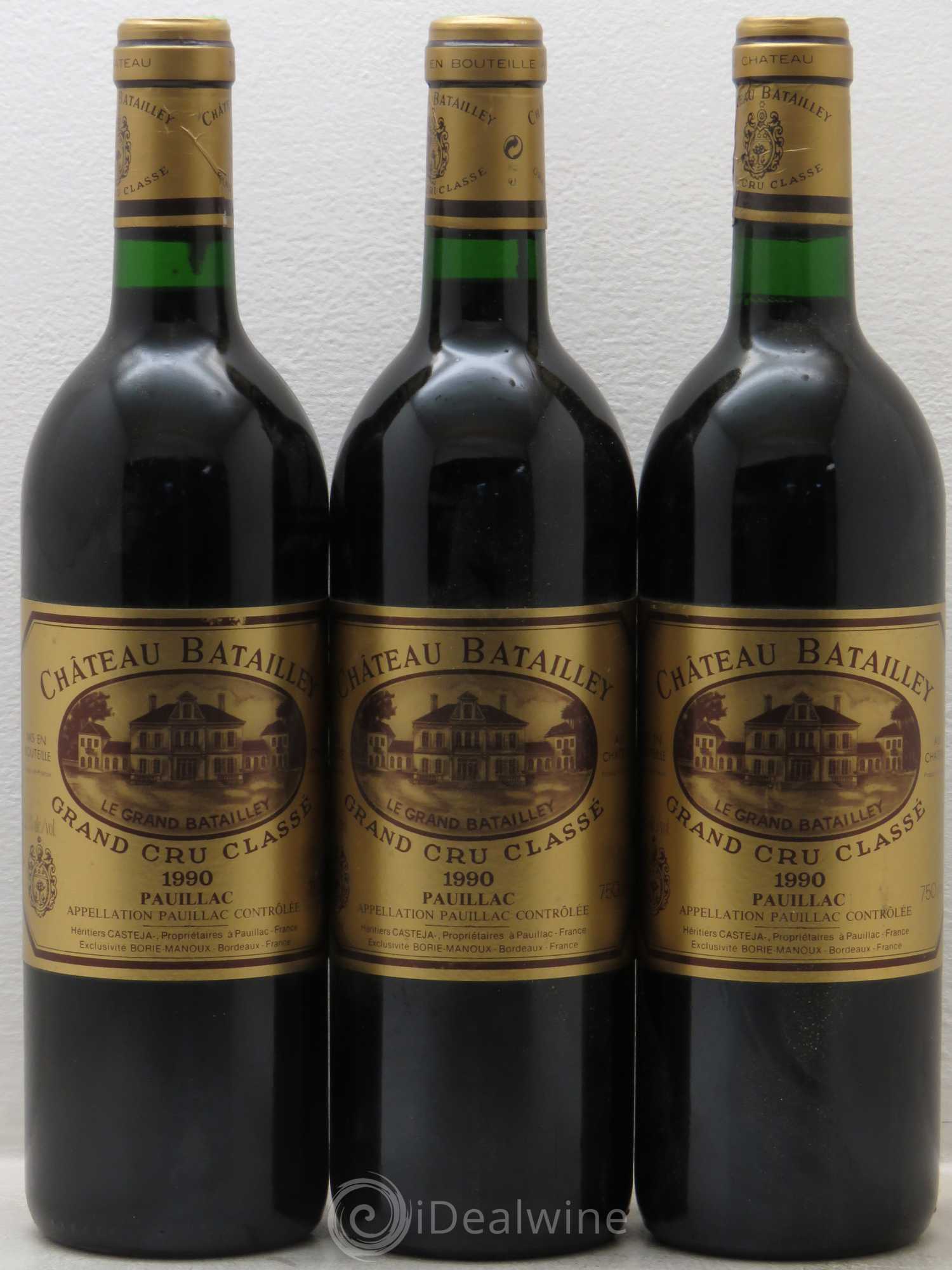 Château Batailley 5ème Grand Cru Classé 1990 - Lot de 3 bouteilles - 0