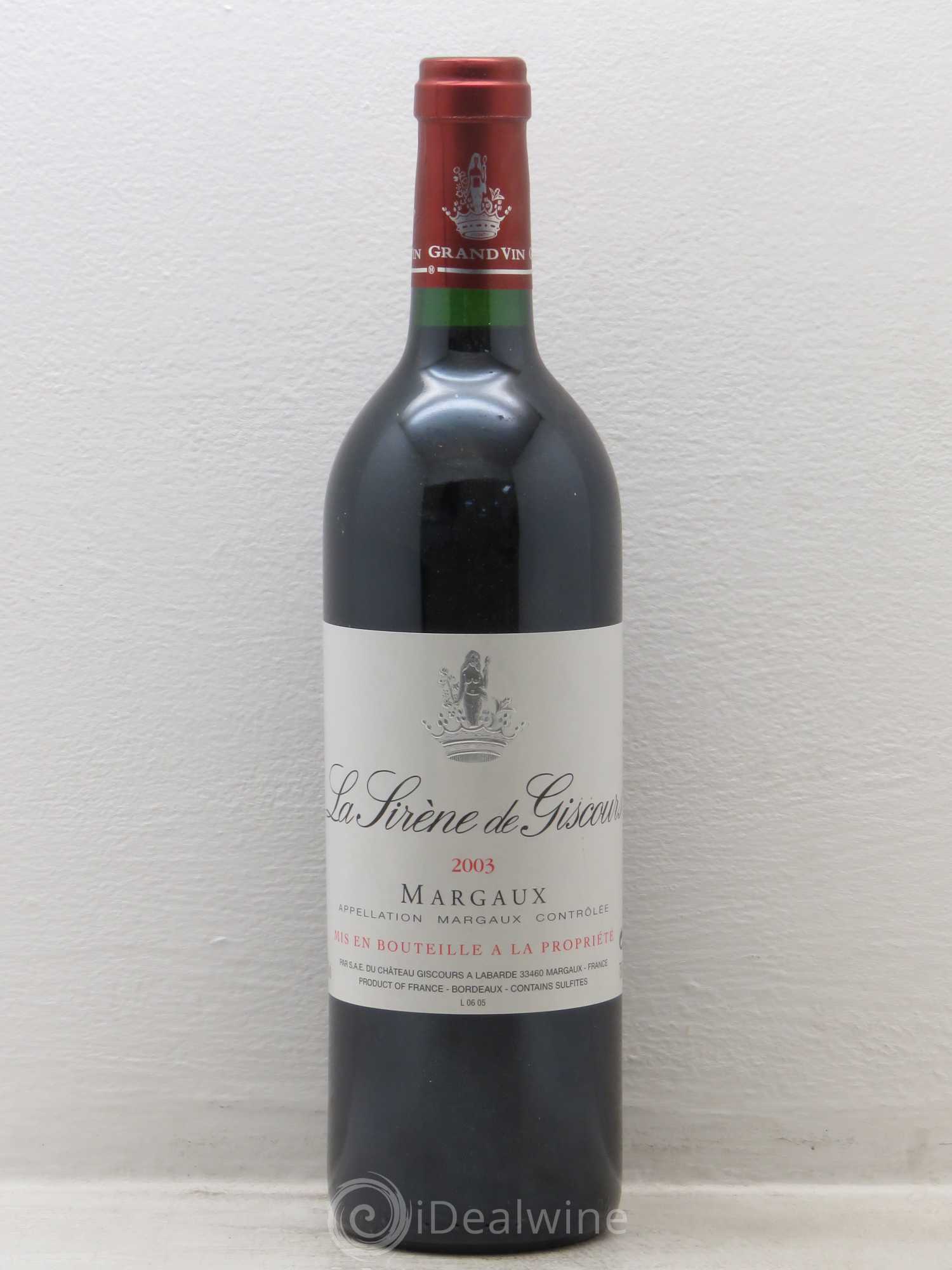 La Sirène de Giscours 2003 - Lot de 6 bouteilles - 0