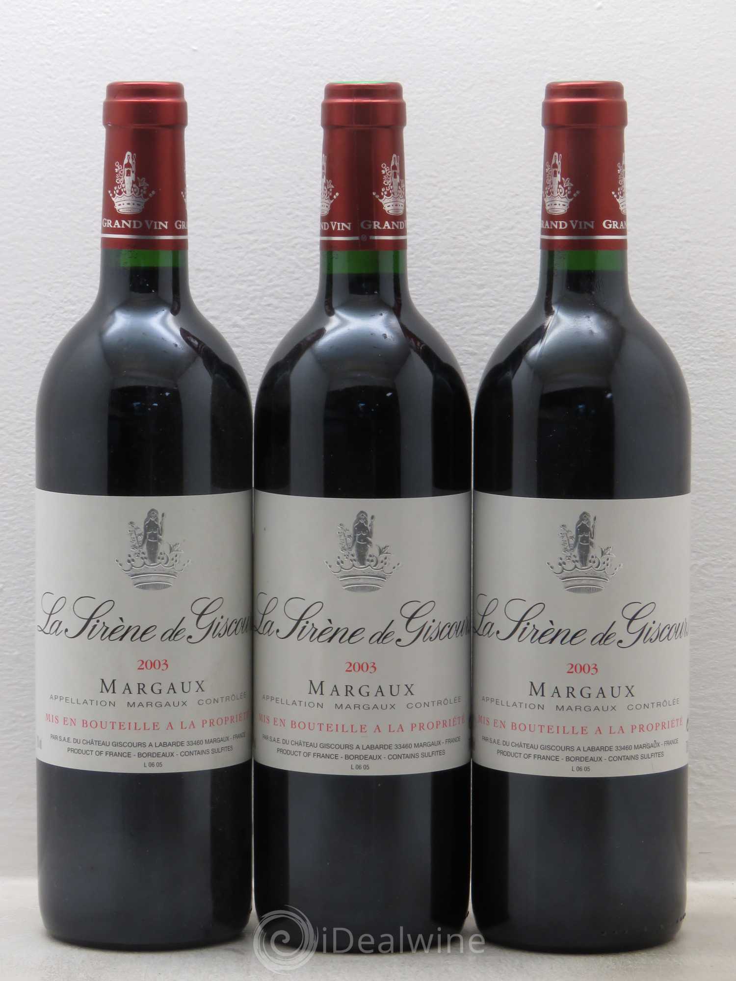La Sirène de Giscours 2003 - Lot de 3 bouteilles - 0