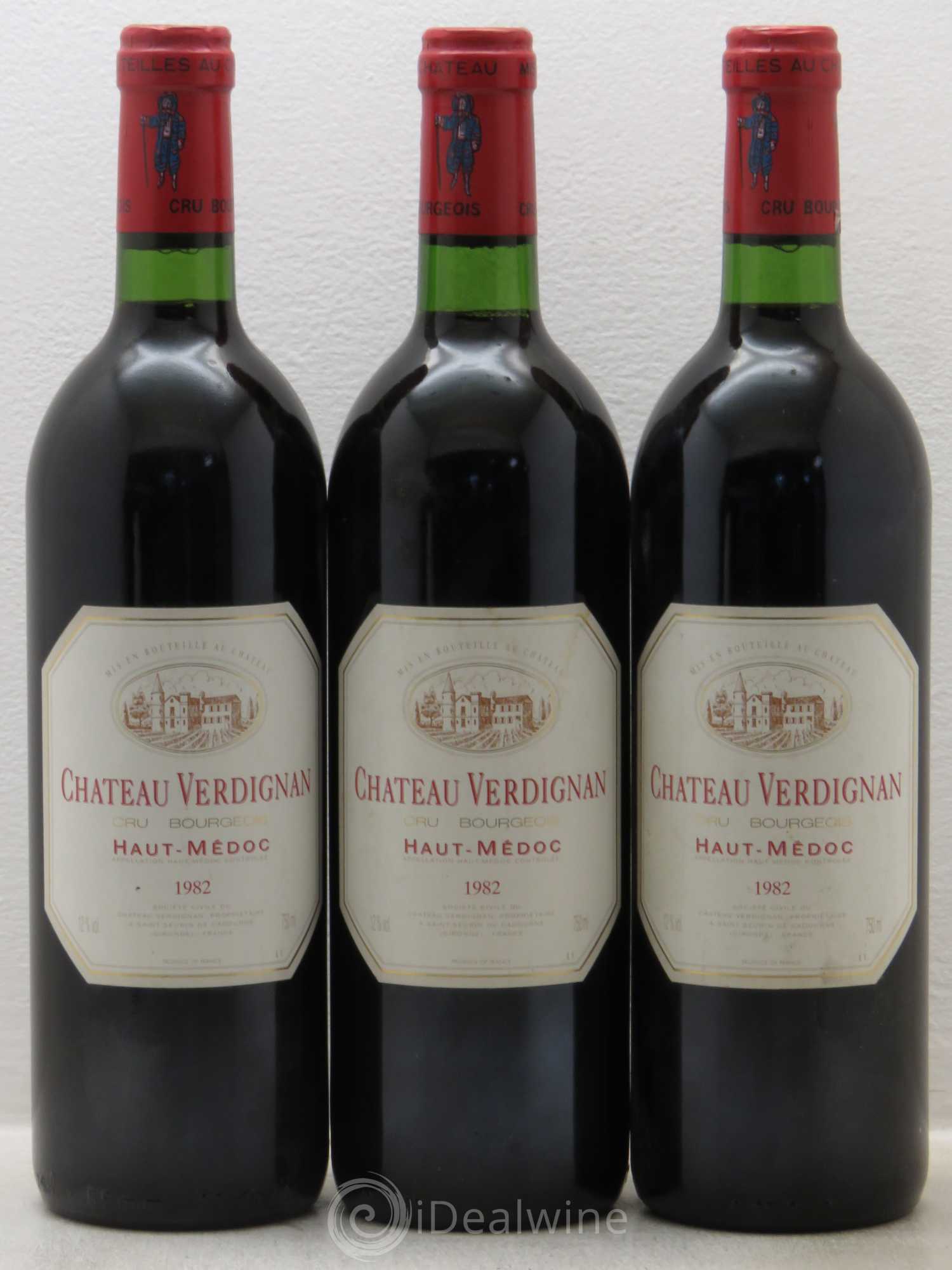 Château Verdignan Cru Bourgeois 1982 - Lot de 3 bouteilles - 0