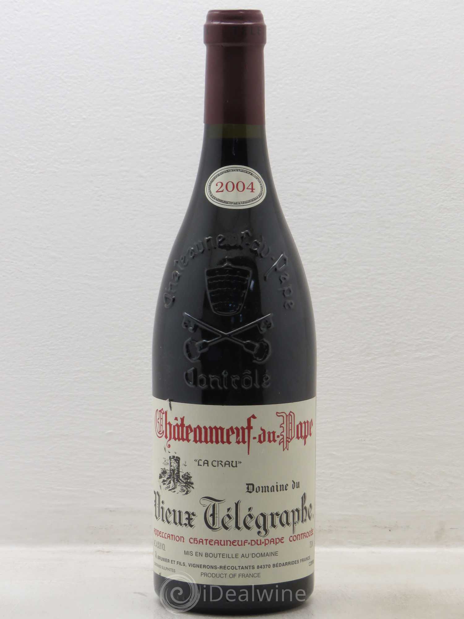 Châteauneuf-du-Pape Vieux Télégraphe (Domaine du) Vignobles Brunier 2004 - Lot de 1 bouteille - 0