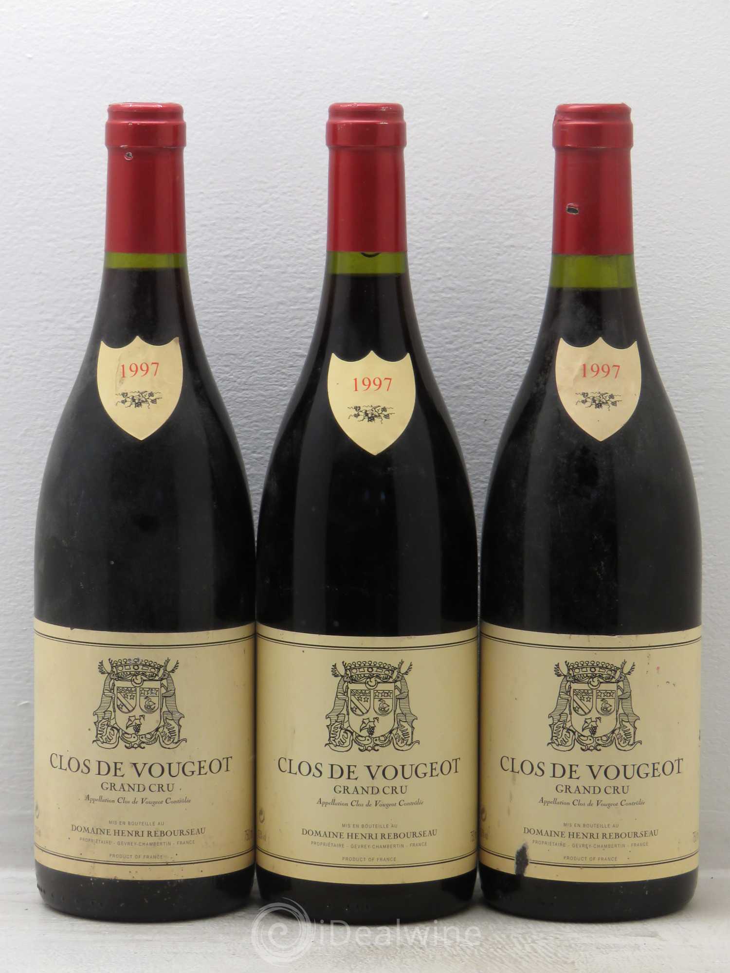 Clos de Vougeot Grand Cru Henri Rebourseau (Domaine) 1997 - Lot de 3 bouteilles - 0