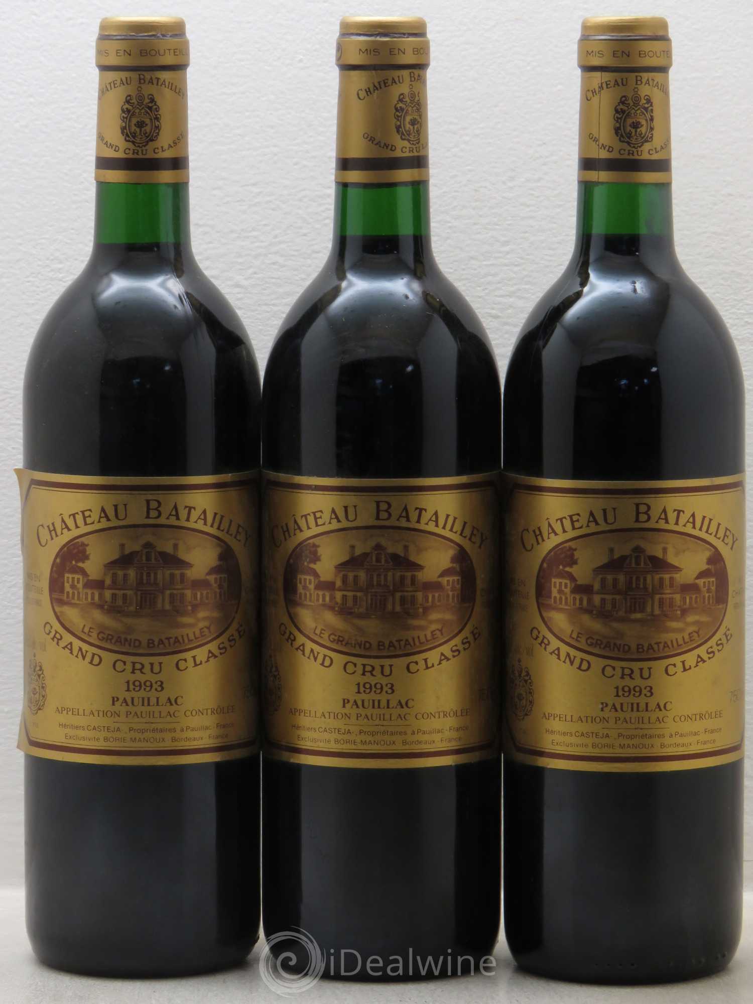 Château Batailley 5ème Grand Cru Classé 1993 - Lot de 3 bouteilles - 0