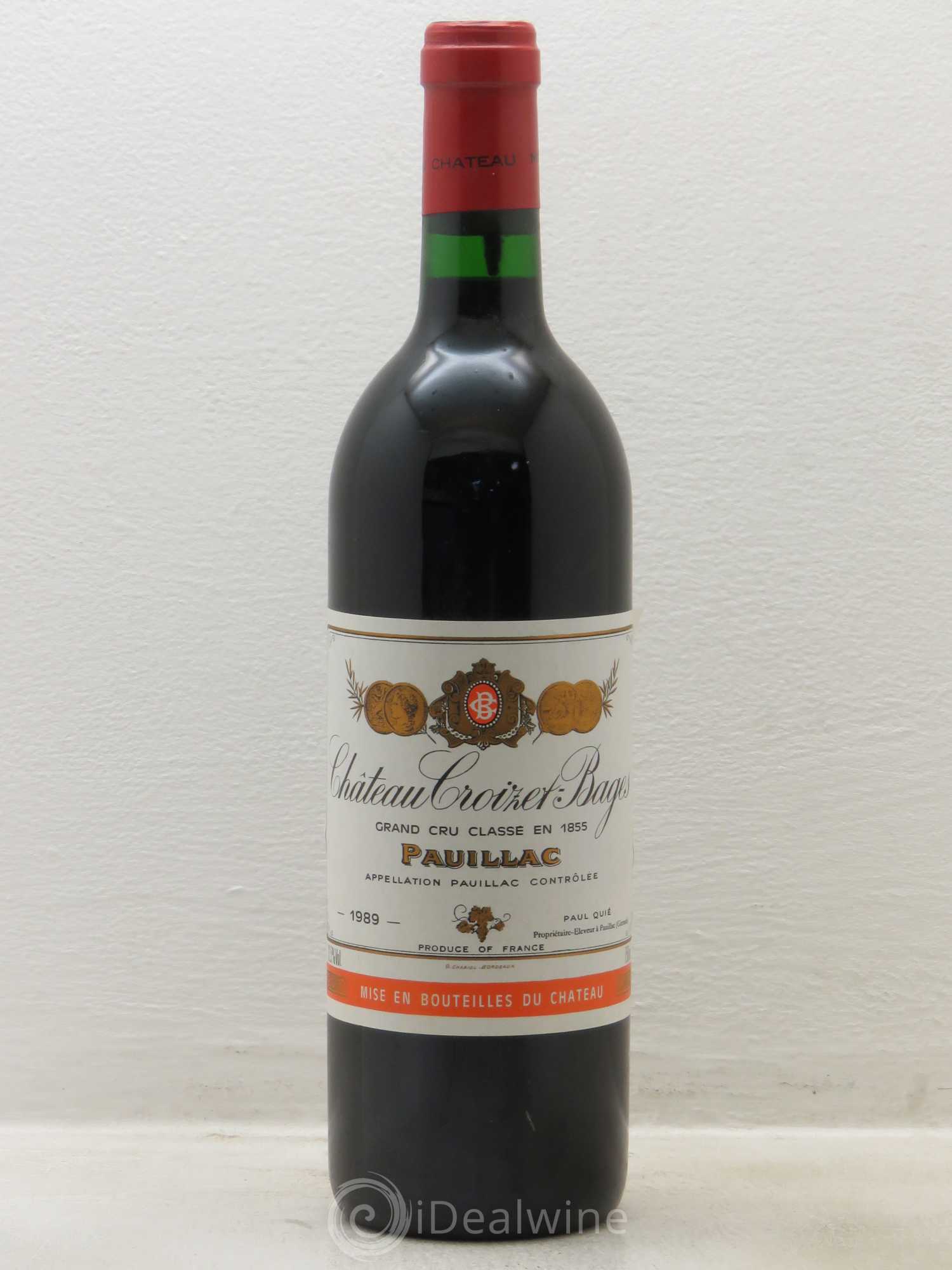 Château Croizet Bages 5ème Grand Cru Classé 1989 - Posten von 1 Flasche - 0