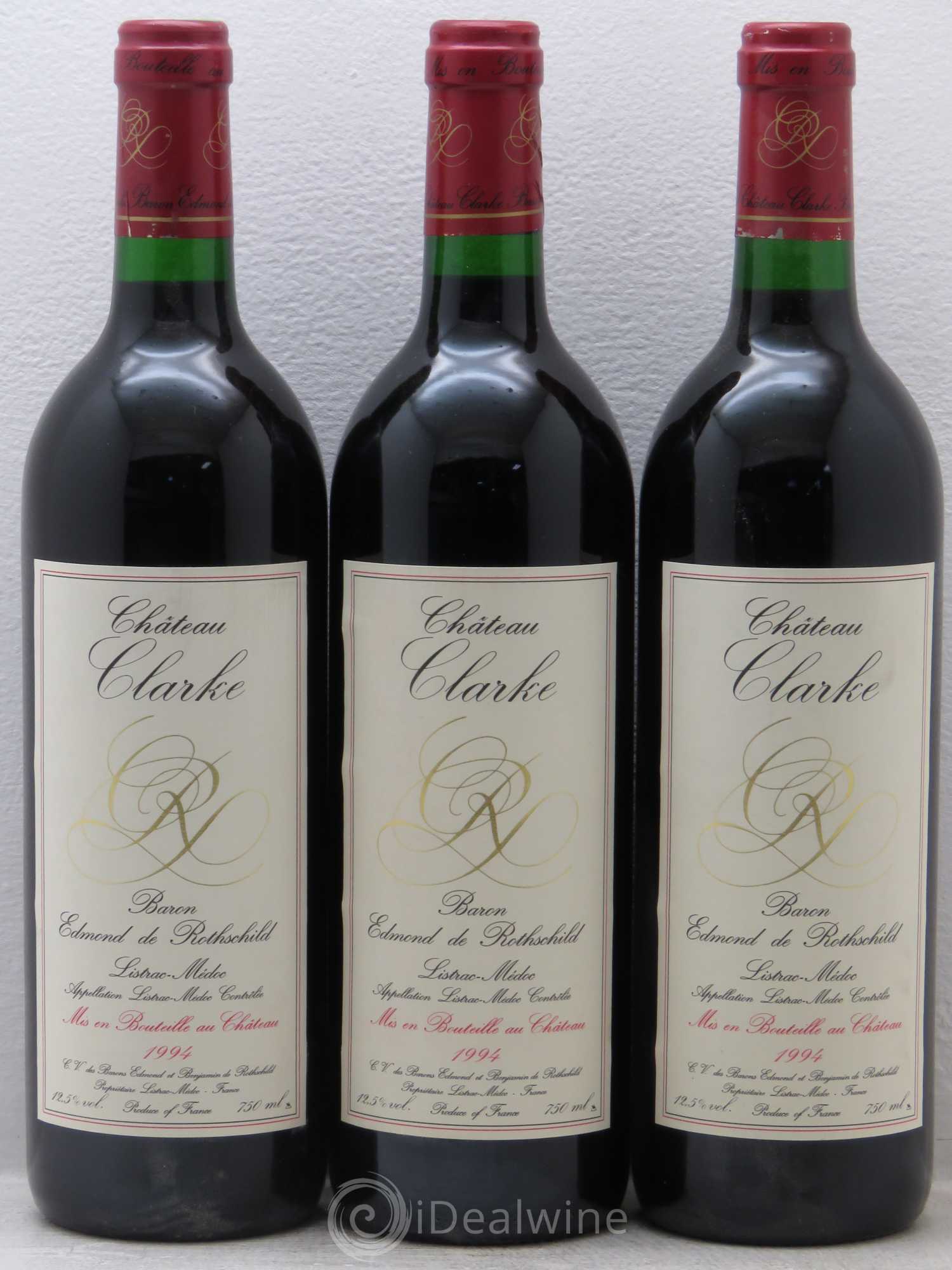 Château Clarke 1994 - Lot de 3 bouteilles - 0