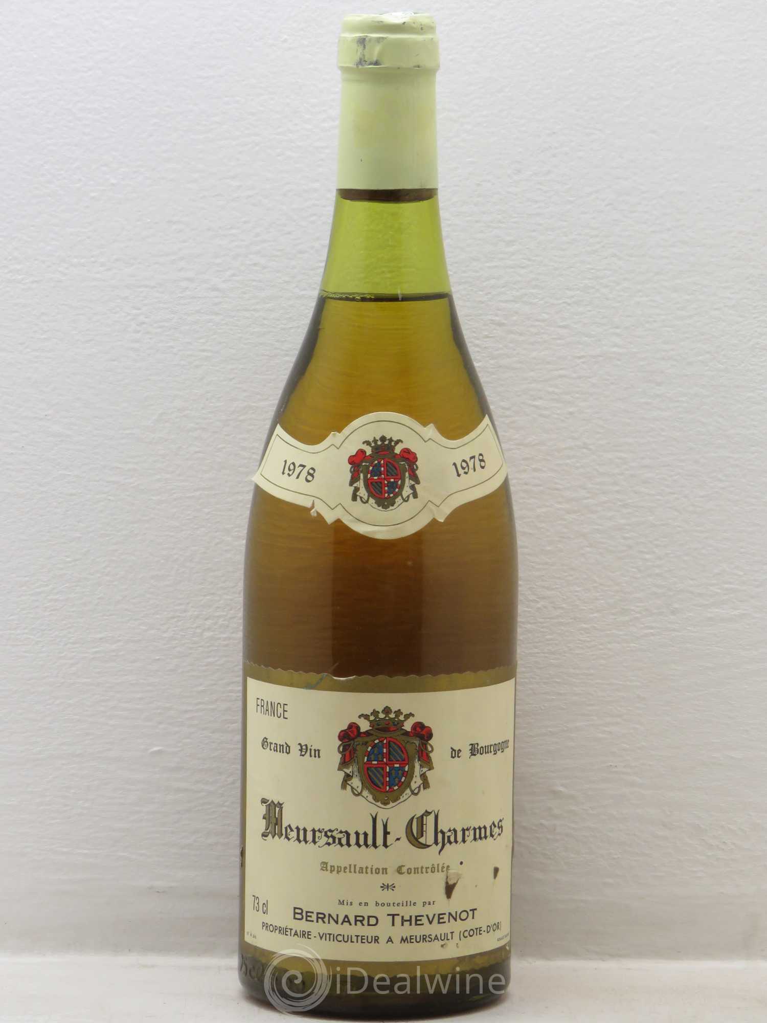Meursault 1er Cru Charmes Domaine Bernard Thévenot 1978 - Posten von 1 Flasche - 0