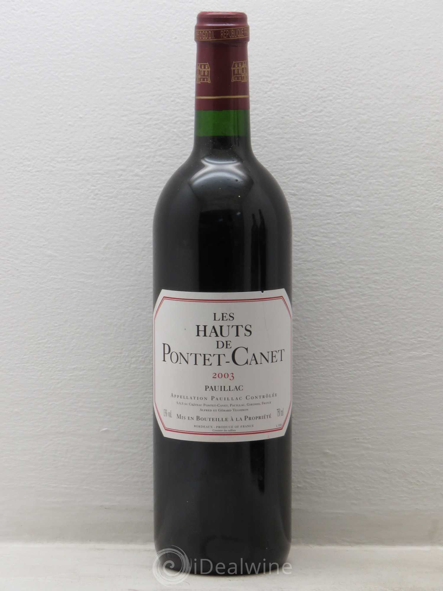 Les Hauts de Pontet-Canet Second Vin 2003 - Lot de 6 bouteilles - 0