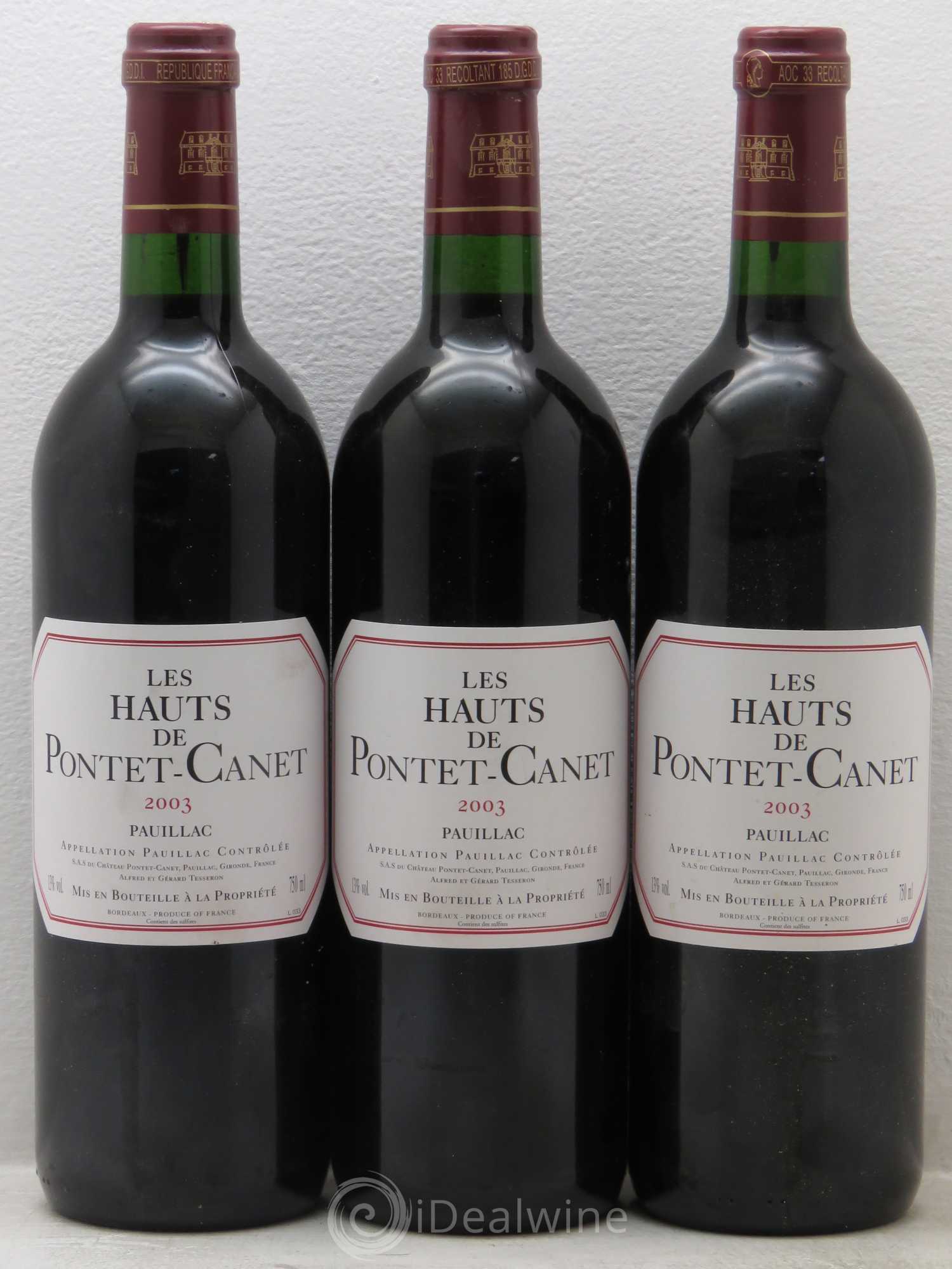 Les Hauts de Pontet-Canet Second Vin 2003 - Lot de 3 bouteilles - 0