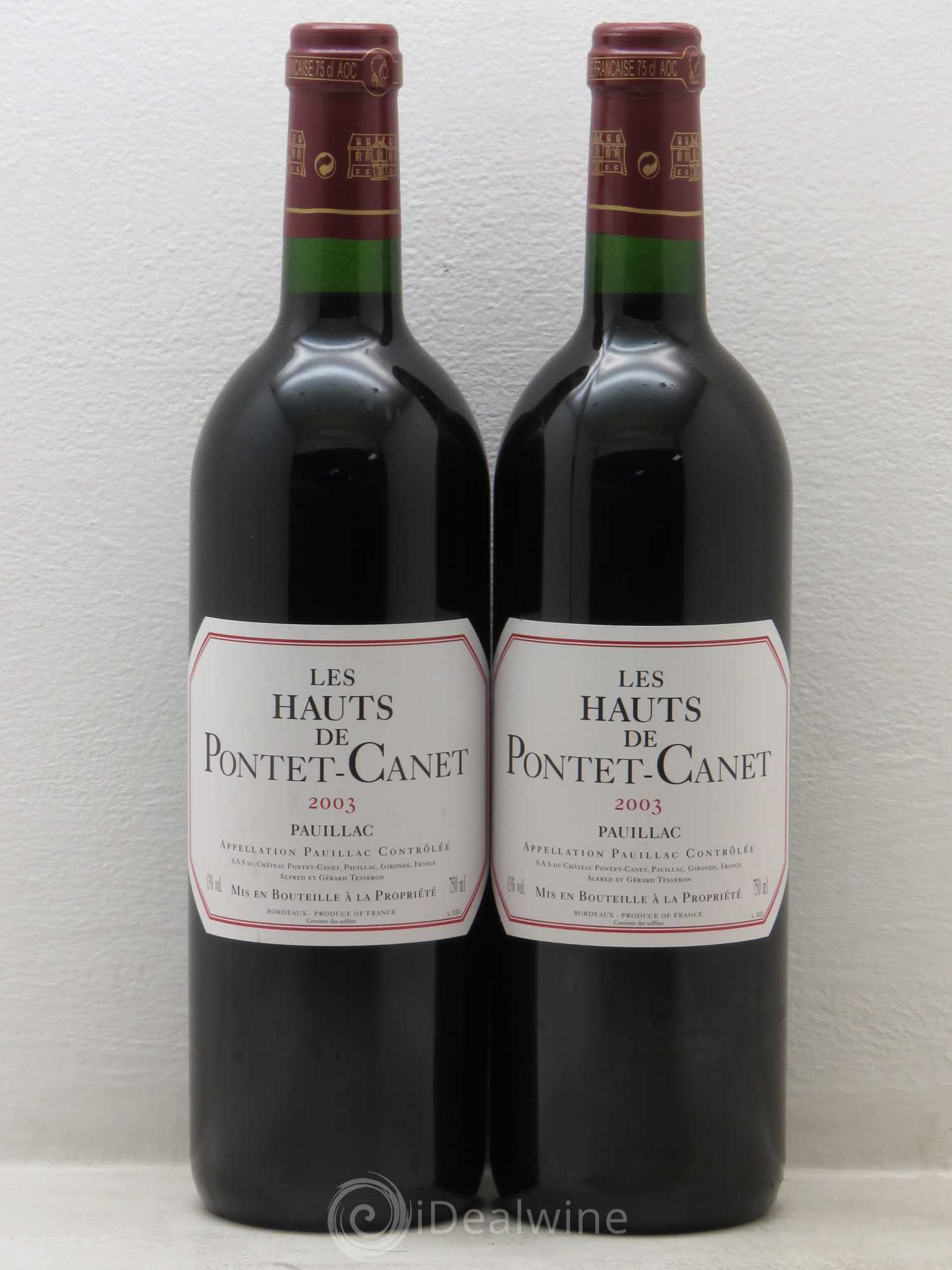 Les Hauts de Pontet-Canet Second Vin 2003 - Lot de 2 bouteilles - 0