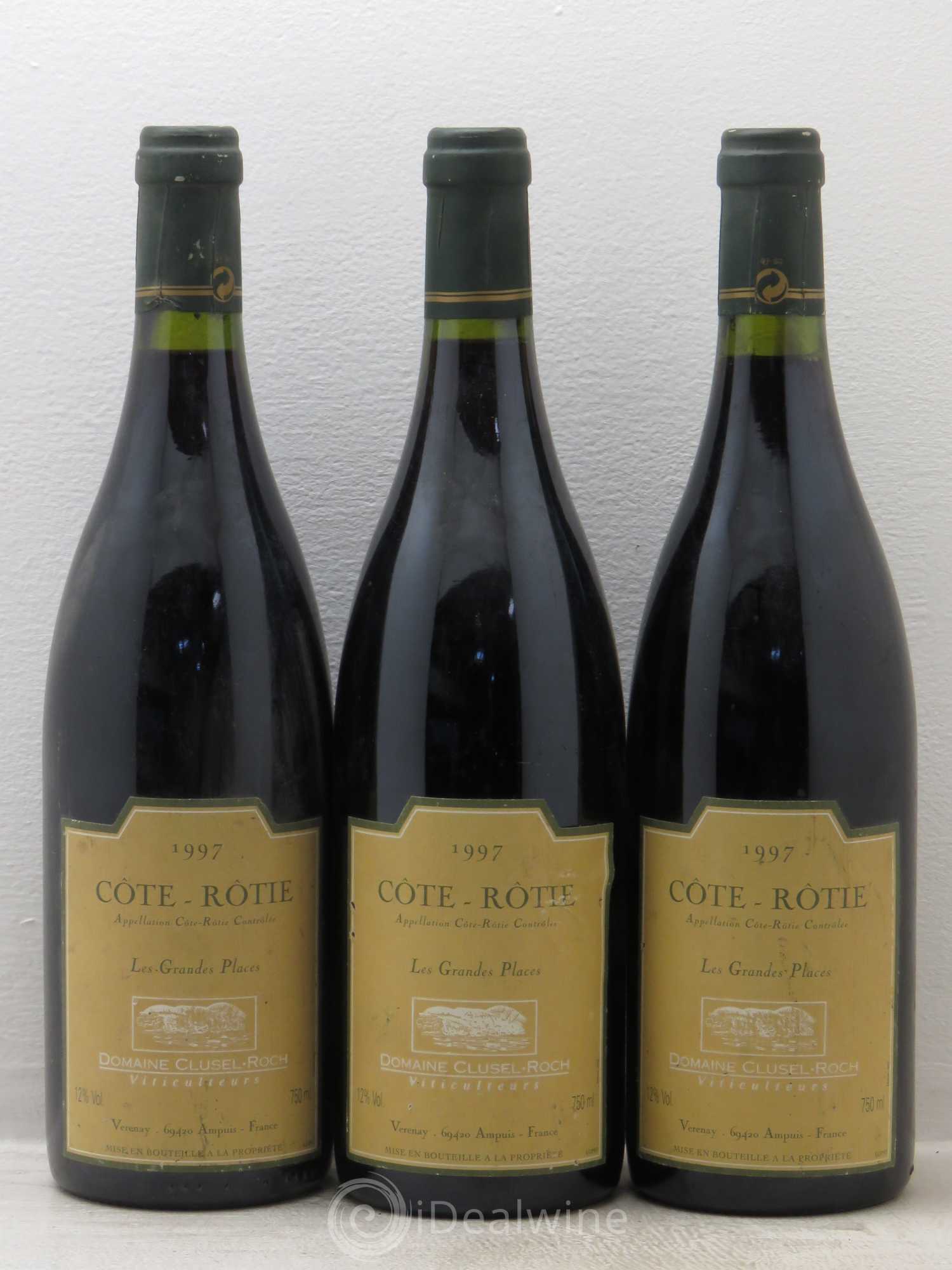 Côte-Rôtie Les Grandes Places Clusel-Roch 1997 - Lot de 3 bouteilles - 0