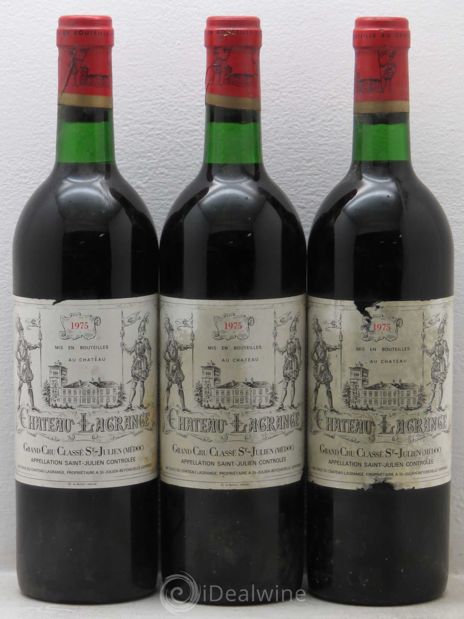 Château Lagrange 3ème Grand Cru Classé 1975 - Lot de 3 bouteilles - 0