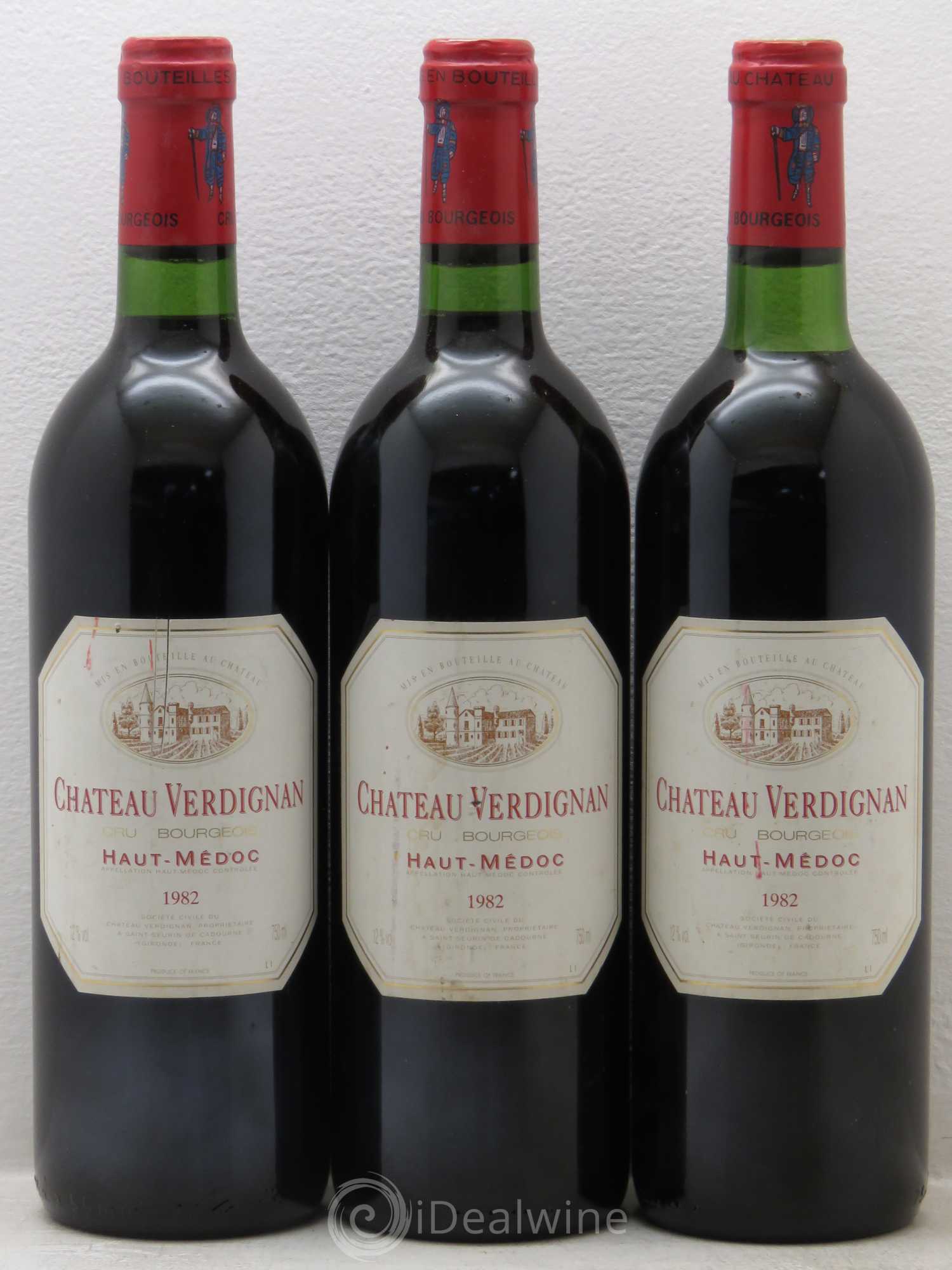 Château Verdignan Cru Bourgeois 1982 - Lot de 3 bouteilles - 0