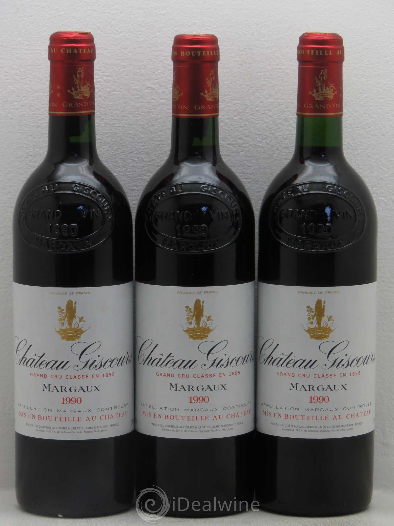 Château Giscours 3ème Grand Cru Classé 1990 - Lot de 3 bouteilles - 0