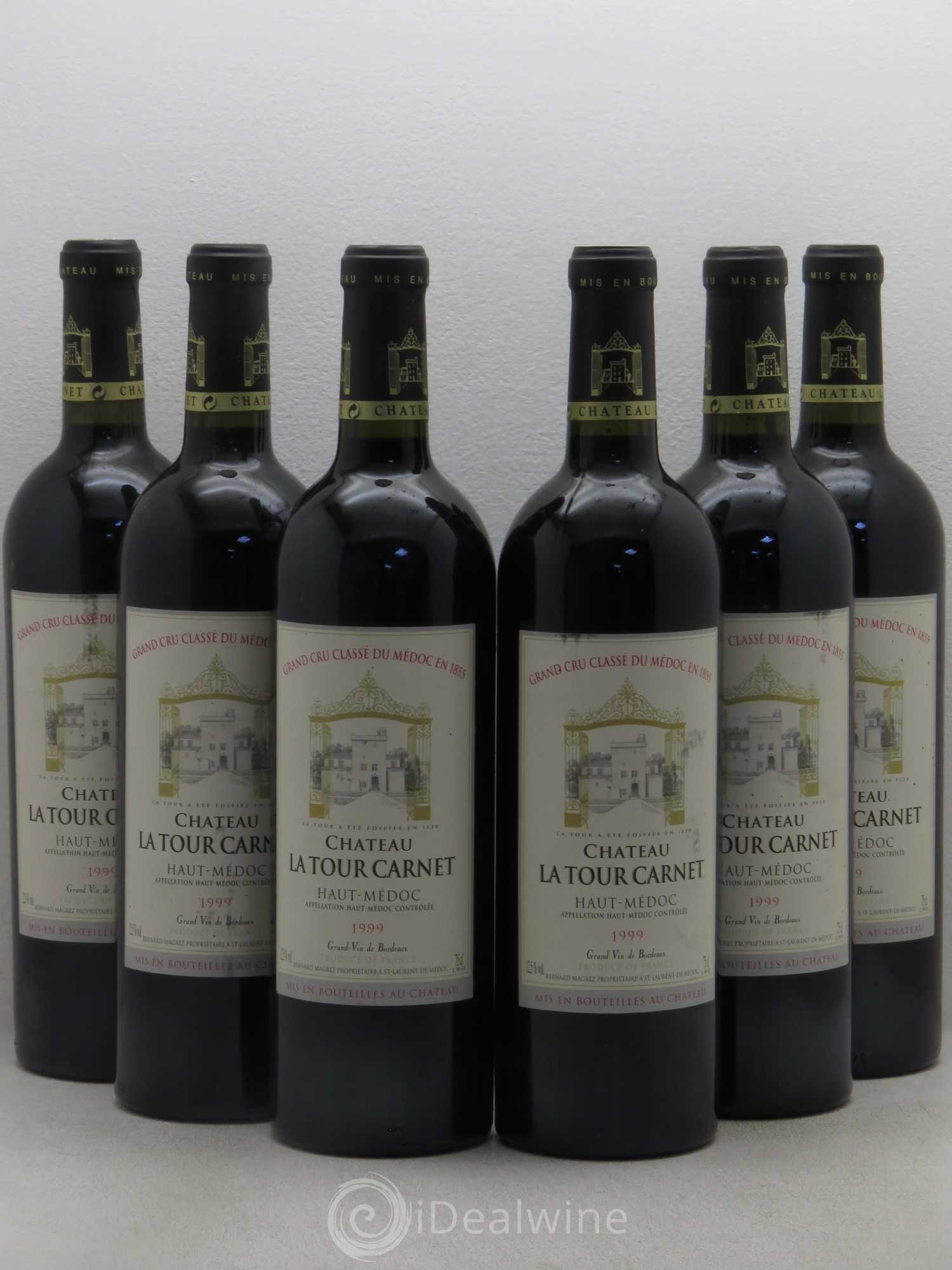 Château la Tour Carnet 4ème Grand Cru Classé 1999 - Lot de 6 bouteilles - 0