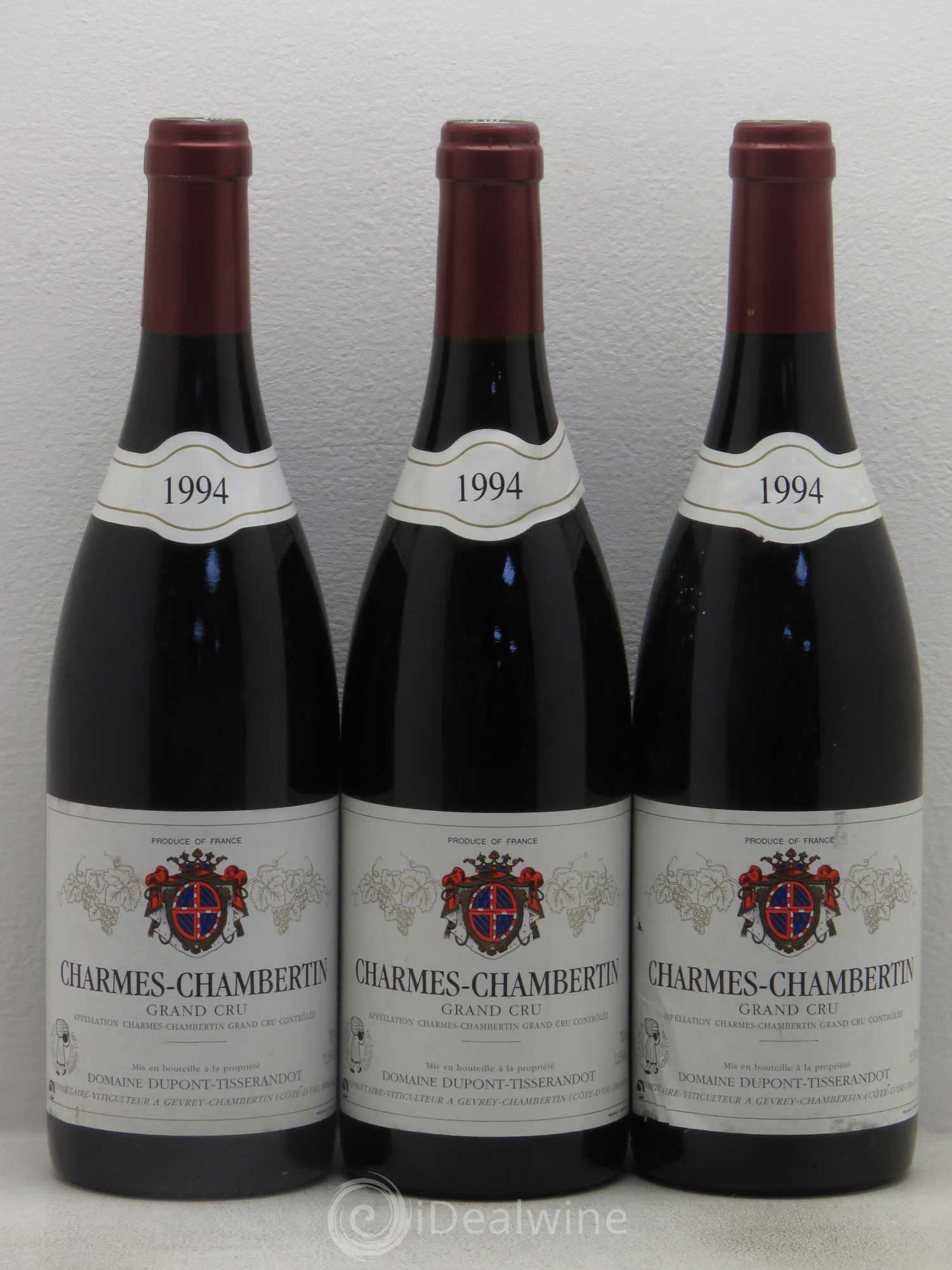 Charmes-Chambertin Grand Cru Dupont-Tisserandot (Domaine) 1994 - Lot de 3 bouteilles - 0