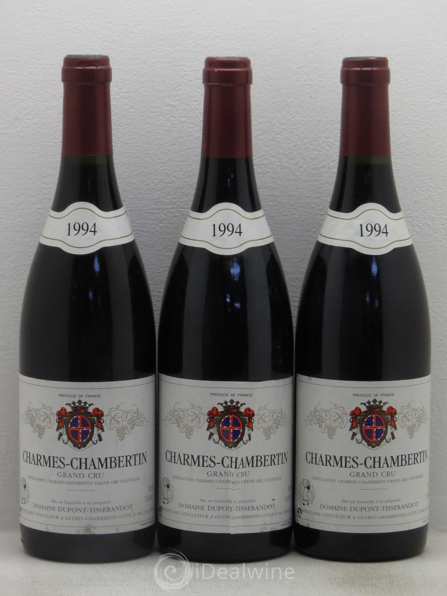 Charmes-Chambertin Grand Cru Dupont-Tisserandot (Domaine) 1994 - Lot de 3 bouteilles - 0