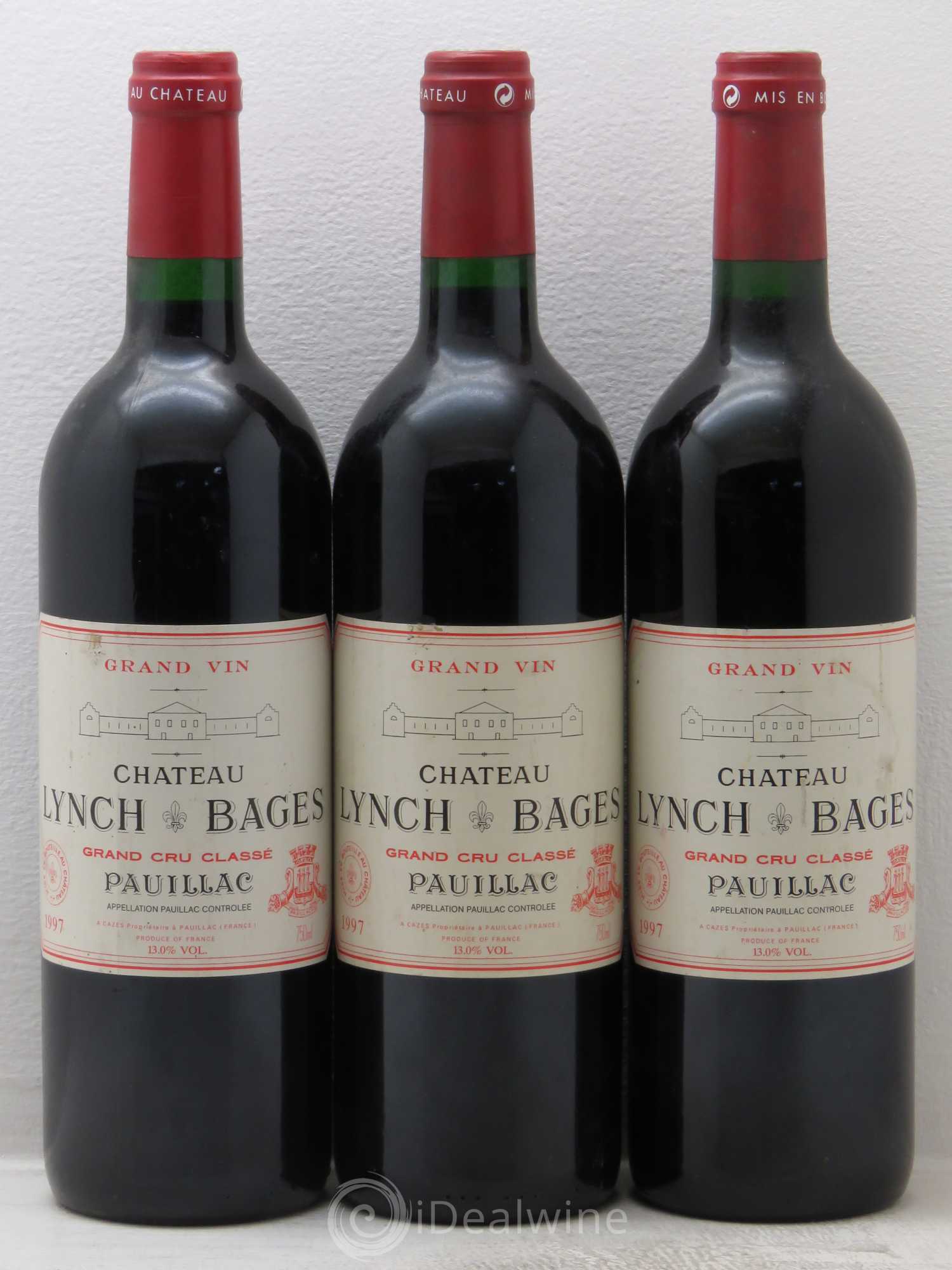 Château Lynch Bages 5ème Grand Cru Classé 1997 - Lot de 3 bouteilles - 0