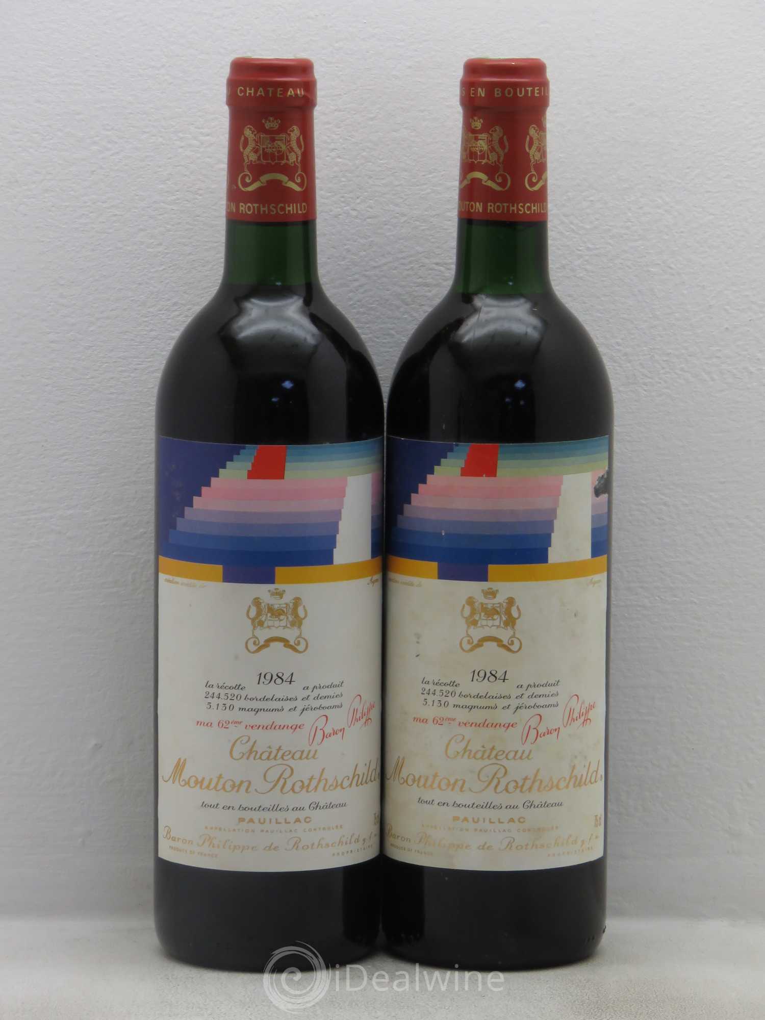 Château Mouton Rothschild 1er Grand Cru Classé 1984 - Lot de 2 bouteilles - 0