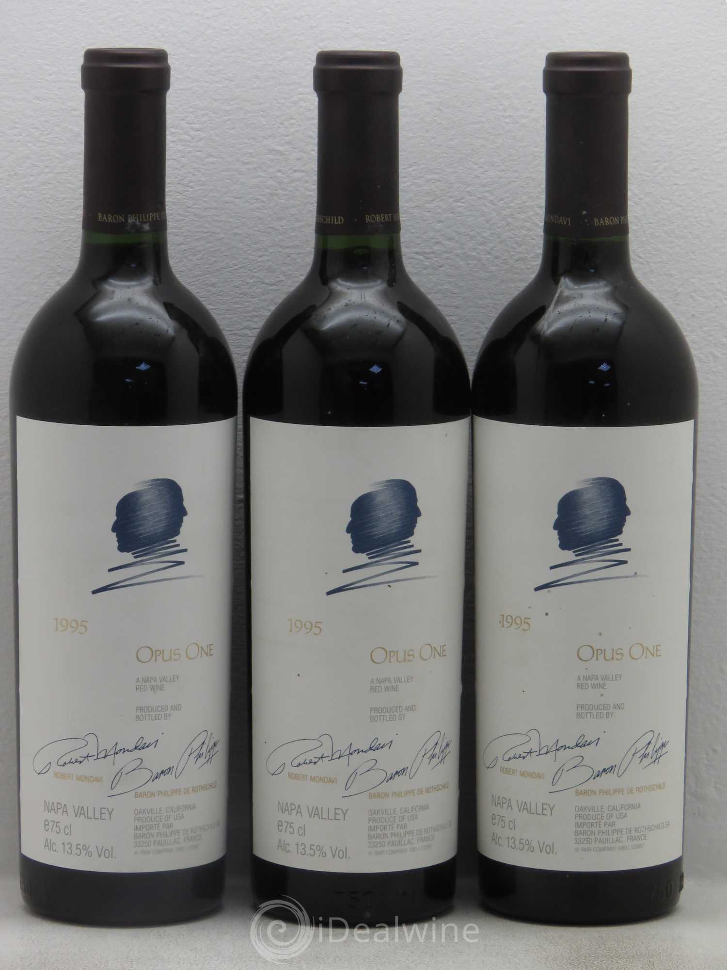 Napa Valley Opus One Robert Mondavi 1995 - Lot de 3 bouteilles - 0