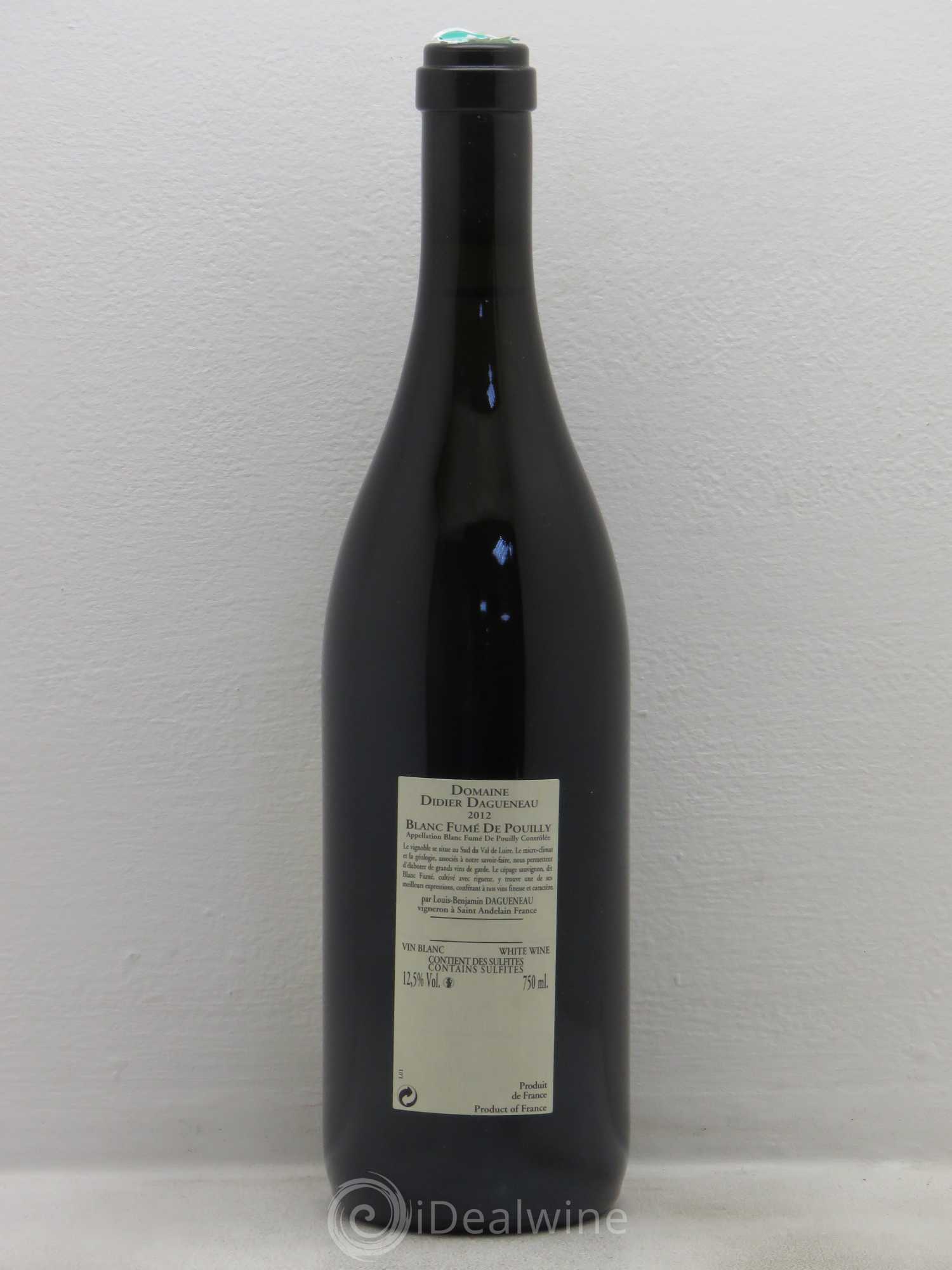 Pouilly-Fumé Blanc Fumé de Pouilly Dagueneau (Domaine Didier - Louis-Benjamin) 2012 - Lot de 1 bouteille - 1