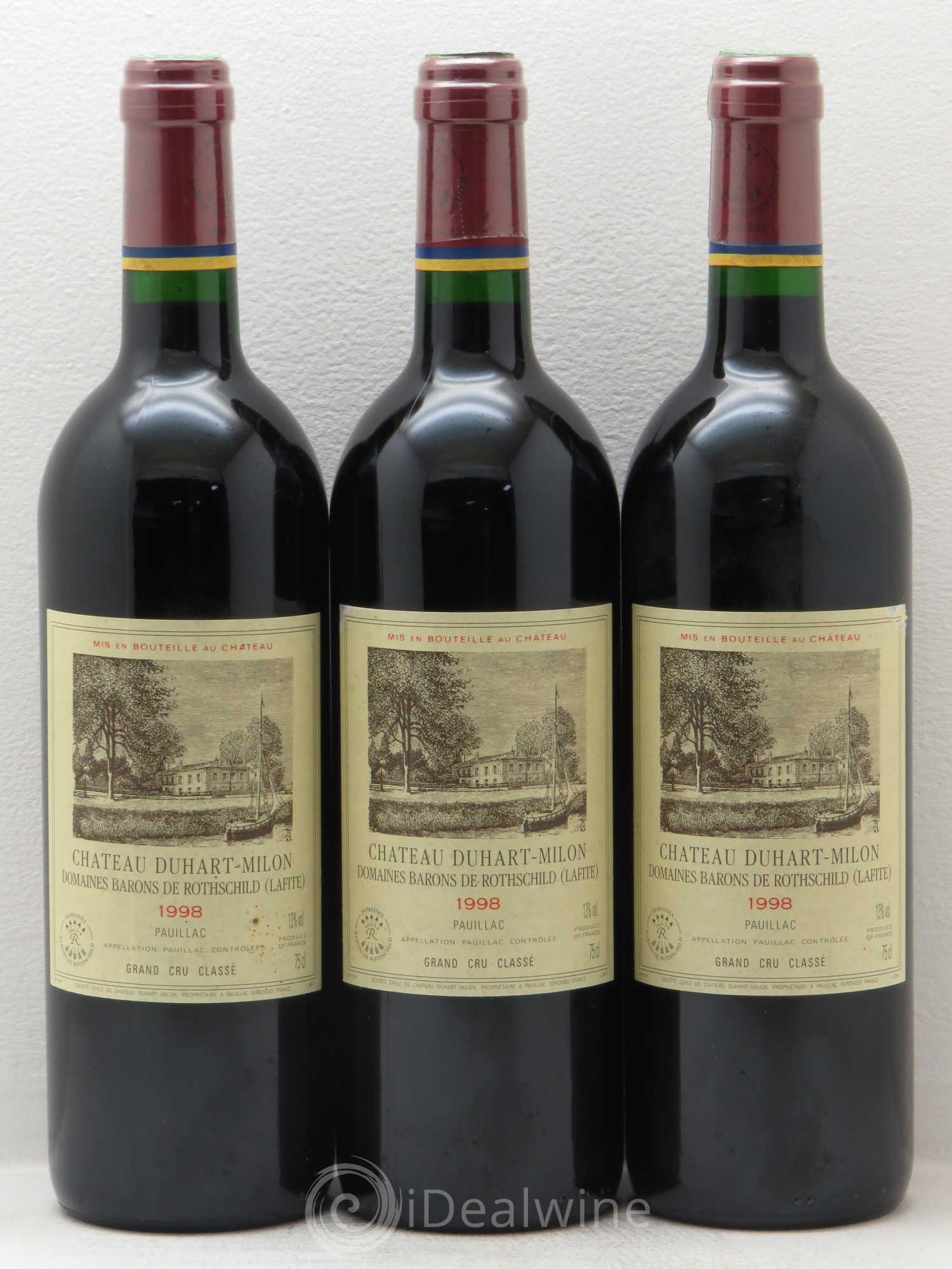 Château Duhart-Milon 4ème Grand Cru Classé 1998 - Lot de 3 bouteilles - 0