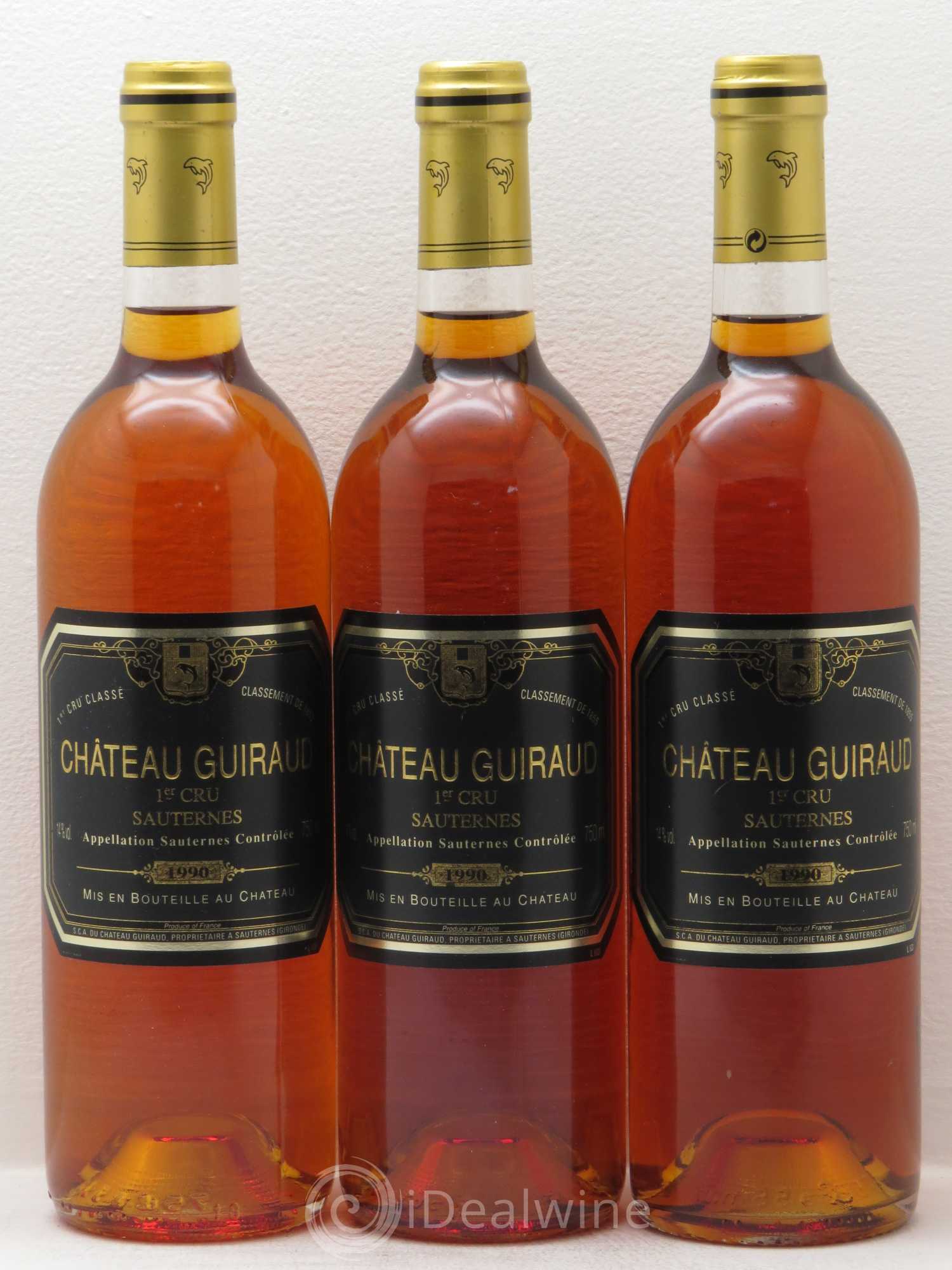 Château Guiraud 1er Grand Cru Classé 1990 - Lotto di 3 bottiglie - 0