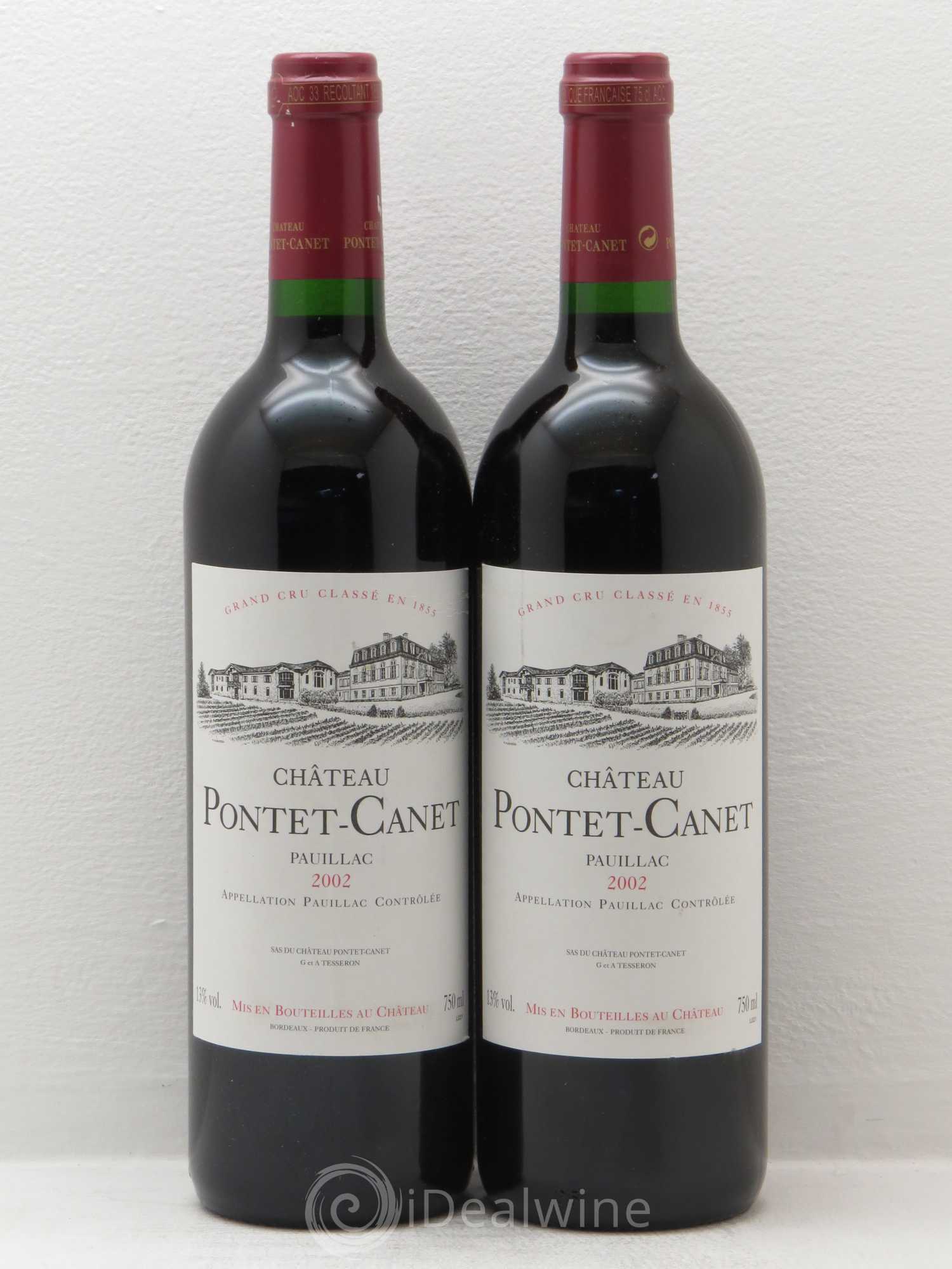 Château Pontet Canet 5ème Grand Cru Classé 2002 - Lot de 2 bouteilles - 0