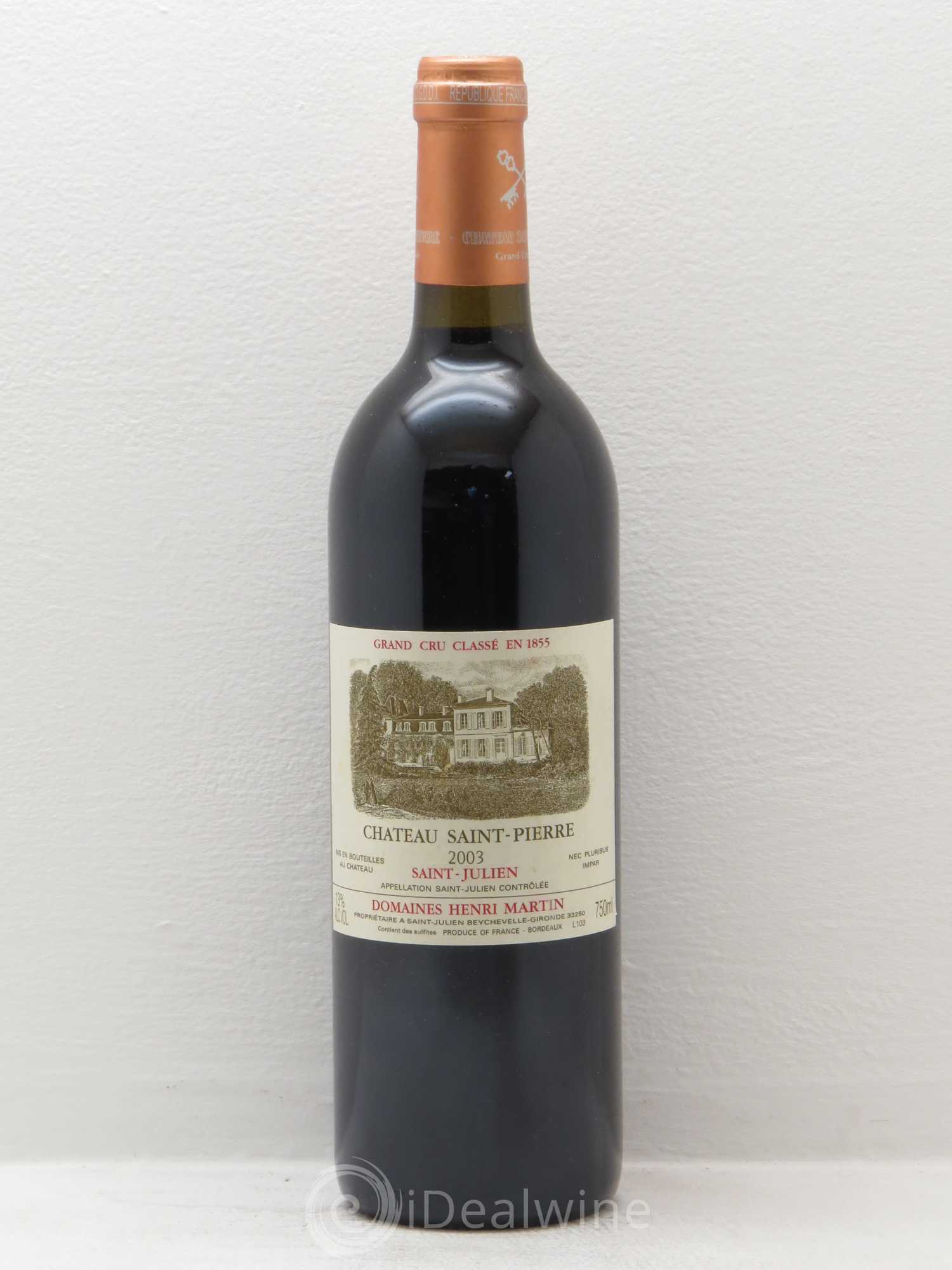 Château Saint-Pierre 4ème Grand Cru Classé 2003 - Lot de 1 bouteille - 0
