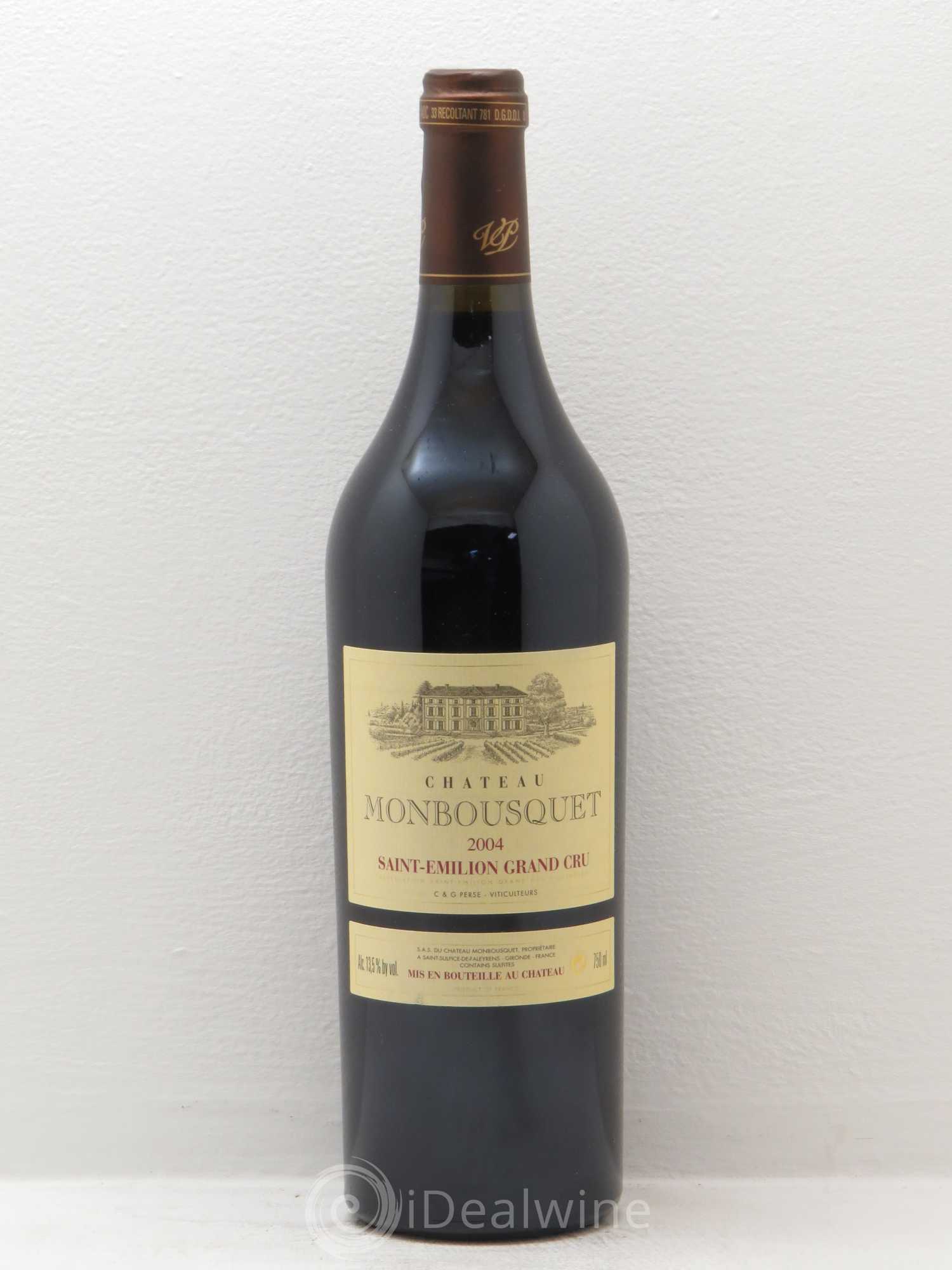Château Monbousquet Grand Cru Classé 2004 - Lot de 1 bouteille - 0