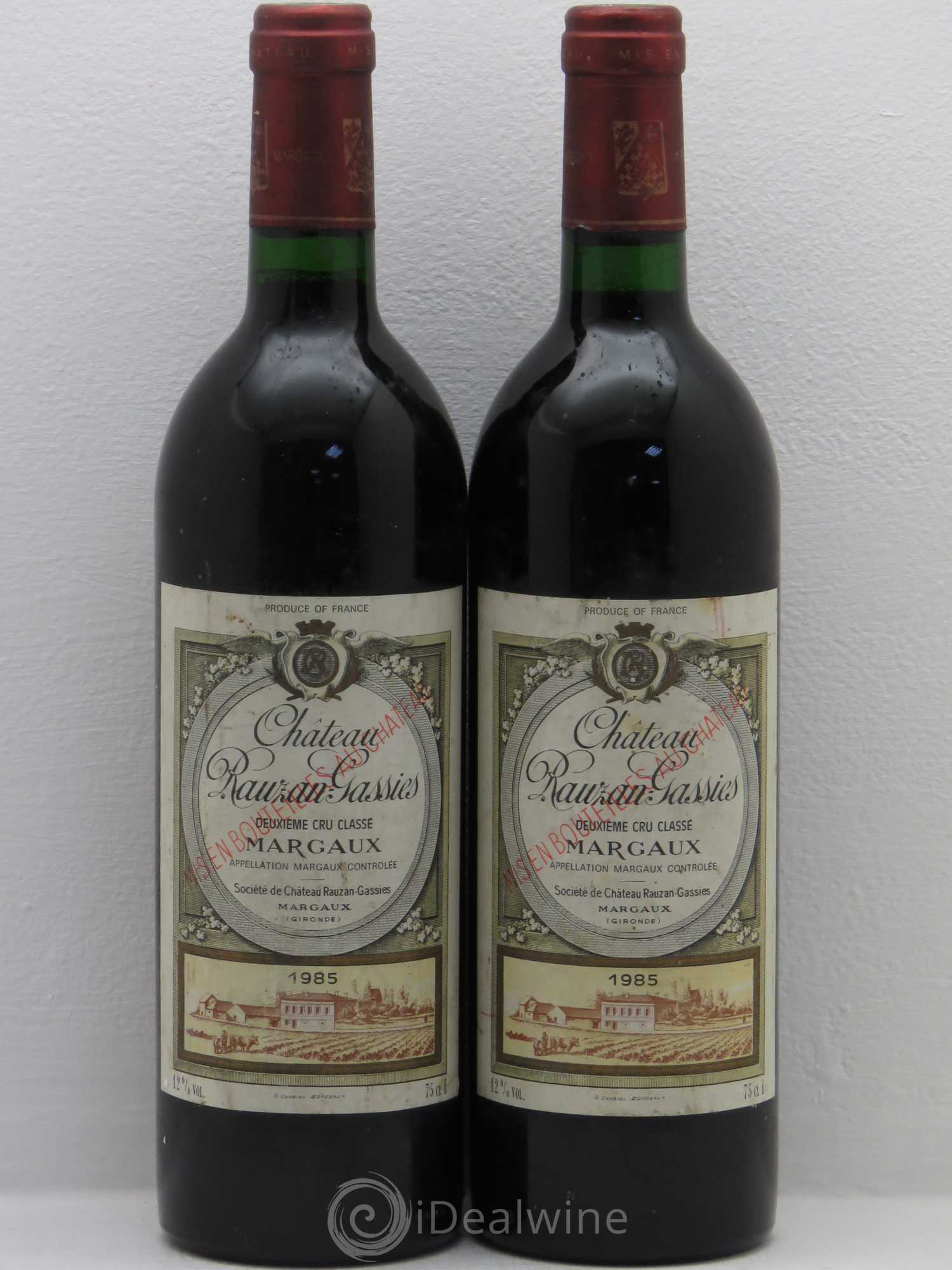 Château Rauzan-Gassies 2ème Grand Cru Classé 1985 - Lot de 2 bouteilles - 0