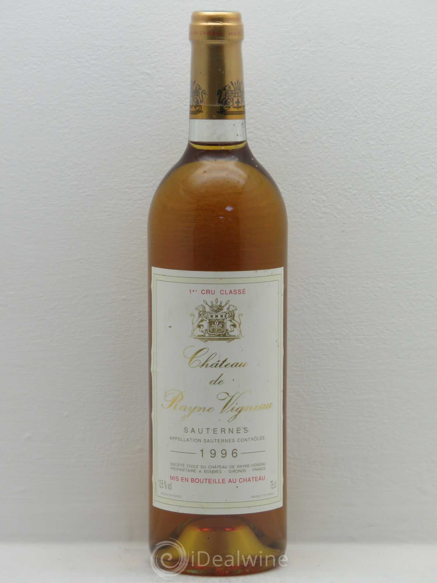Château de Rayne Vigneau 1er Grand Cru Classé 1996 - Lotto di 1 bottiglia - 0